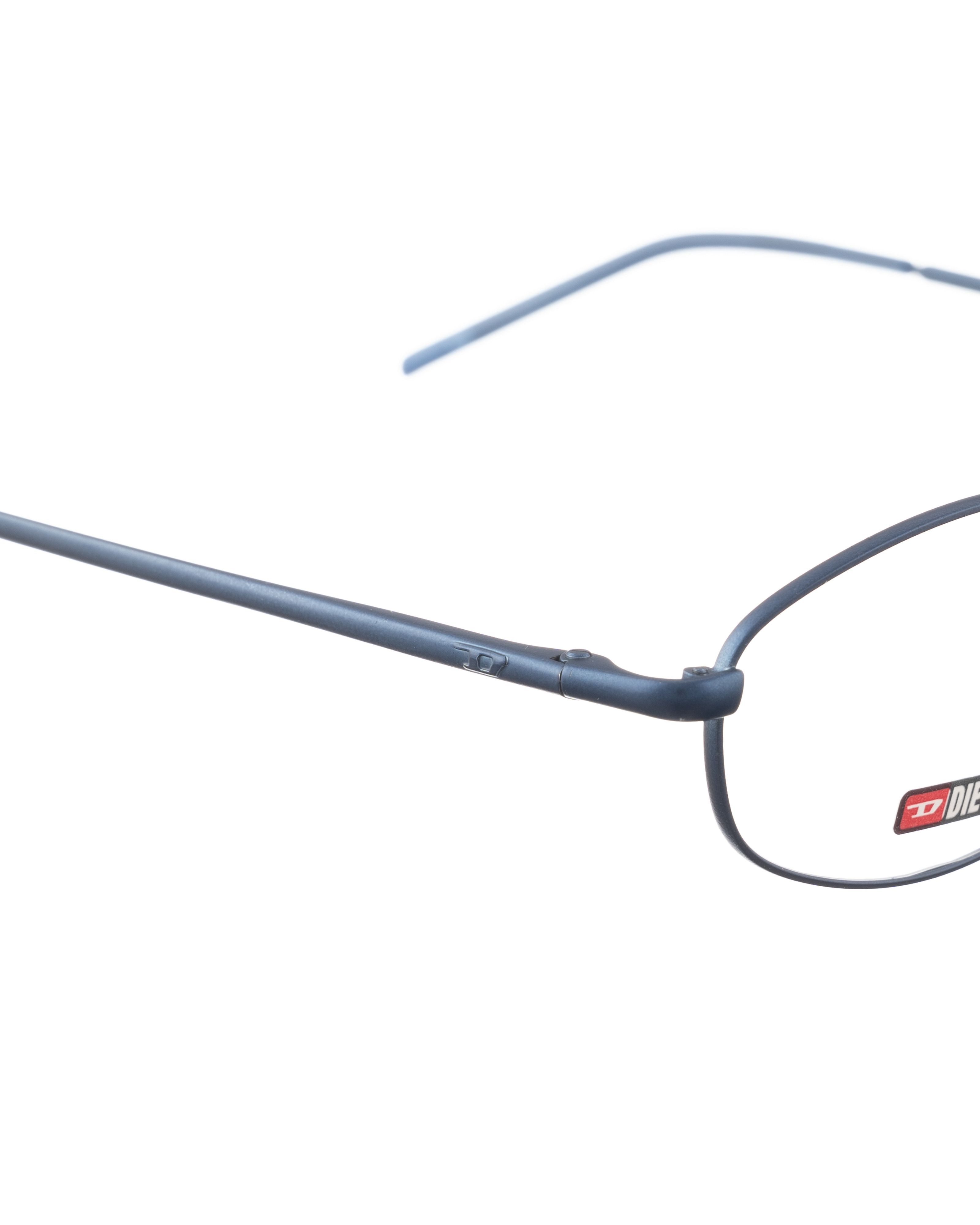 Diesel Diesel '00s Denim Blue Matte Metal Oval Glasses Size ONE SIZE - 3 Thumbnail