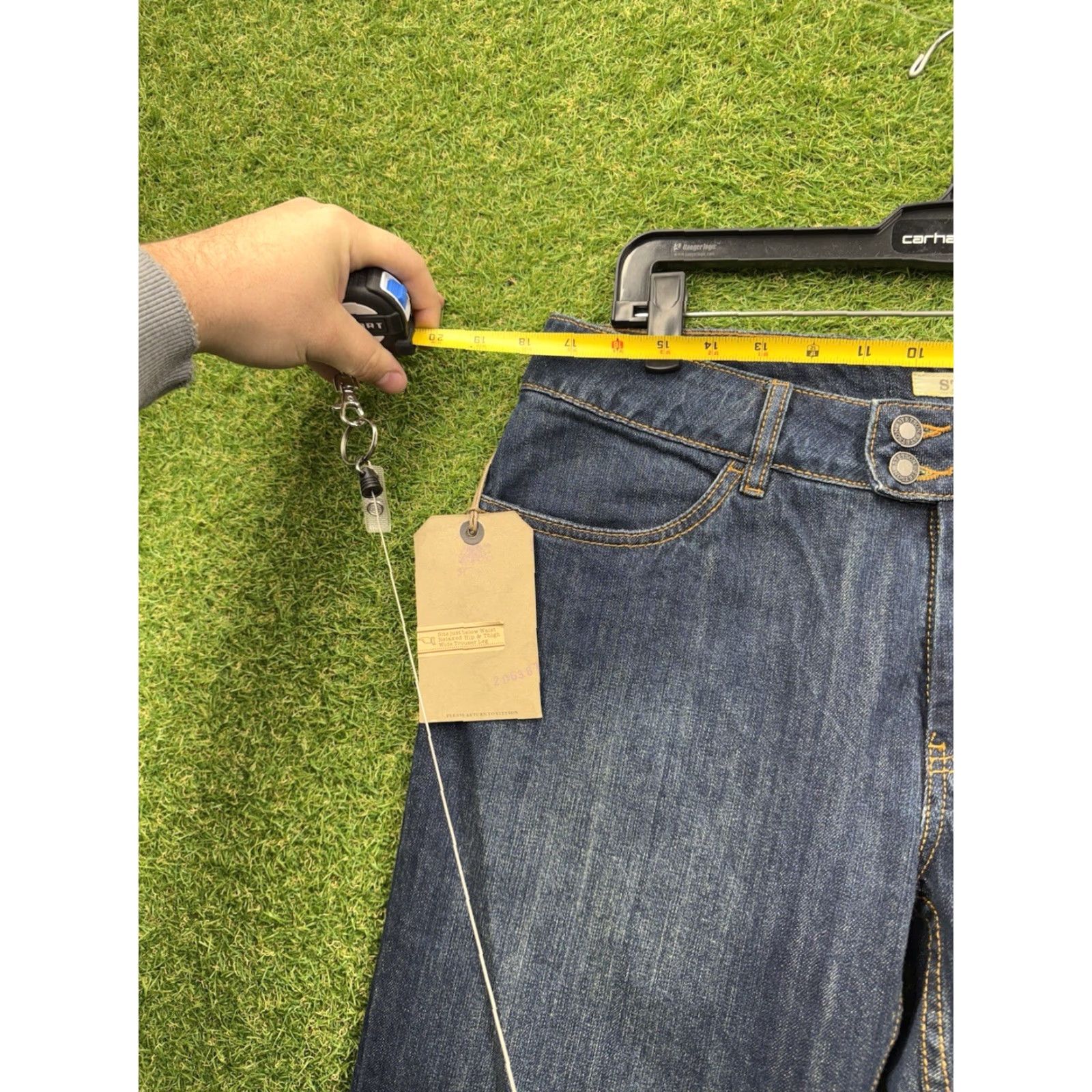 Stetson Stetson Jeans Womens 14R City Trouser Dark Wash Workwear Flare Leg 5-Pocket Denim Blue NWT Size 36" / US 14 / IT 50 - 3 Thumbnail