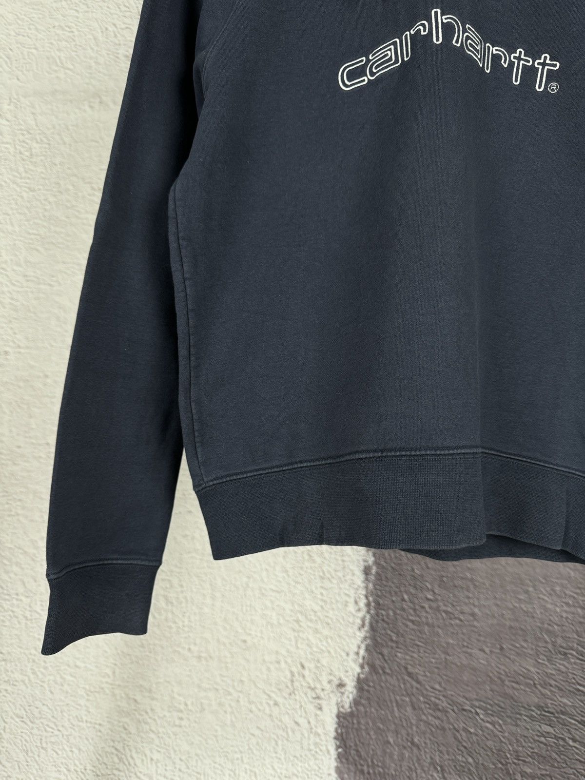Carhartt × Vintage Carhartt vintage big embroidered logo blue hoodie Size L / US 10 / IT 46 - 7 Thumbnail