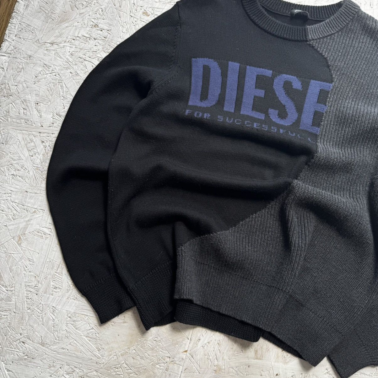 Diesel × Diesel Black Gold × Japanese Brand Modern Diesel Archival Center Logo Knit Avant-Garde Sweater Size US M / EU 48-50 / 2 - 2 Thumbnail