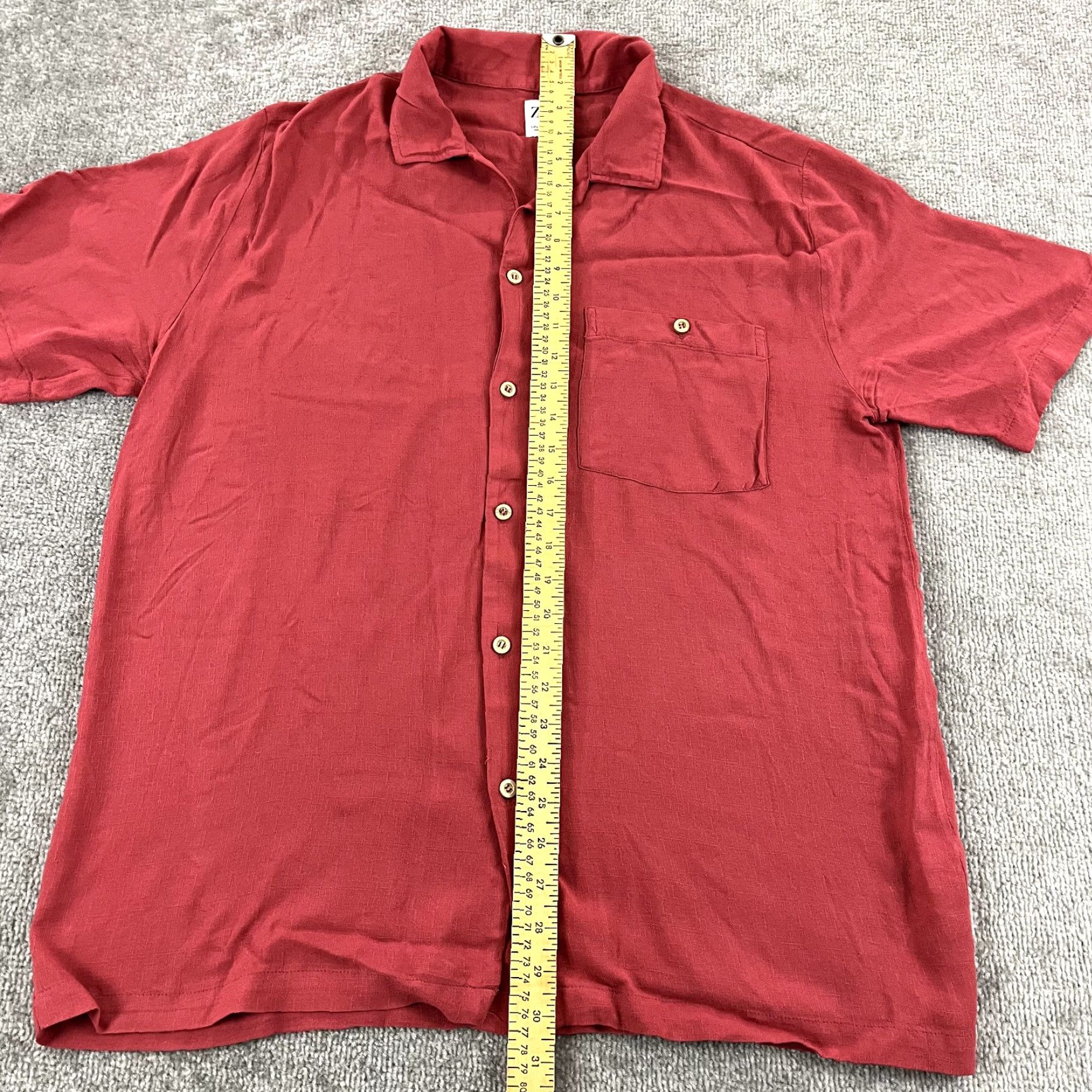 Zara VINTAGE Zara Mens Shirt Large Red Hawaiian Embroidered Viscose Button-Up Tropical Casual Size US L / EU 52-54 / 3 - 5 Thumbnail