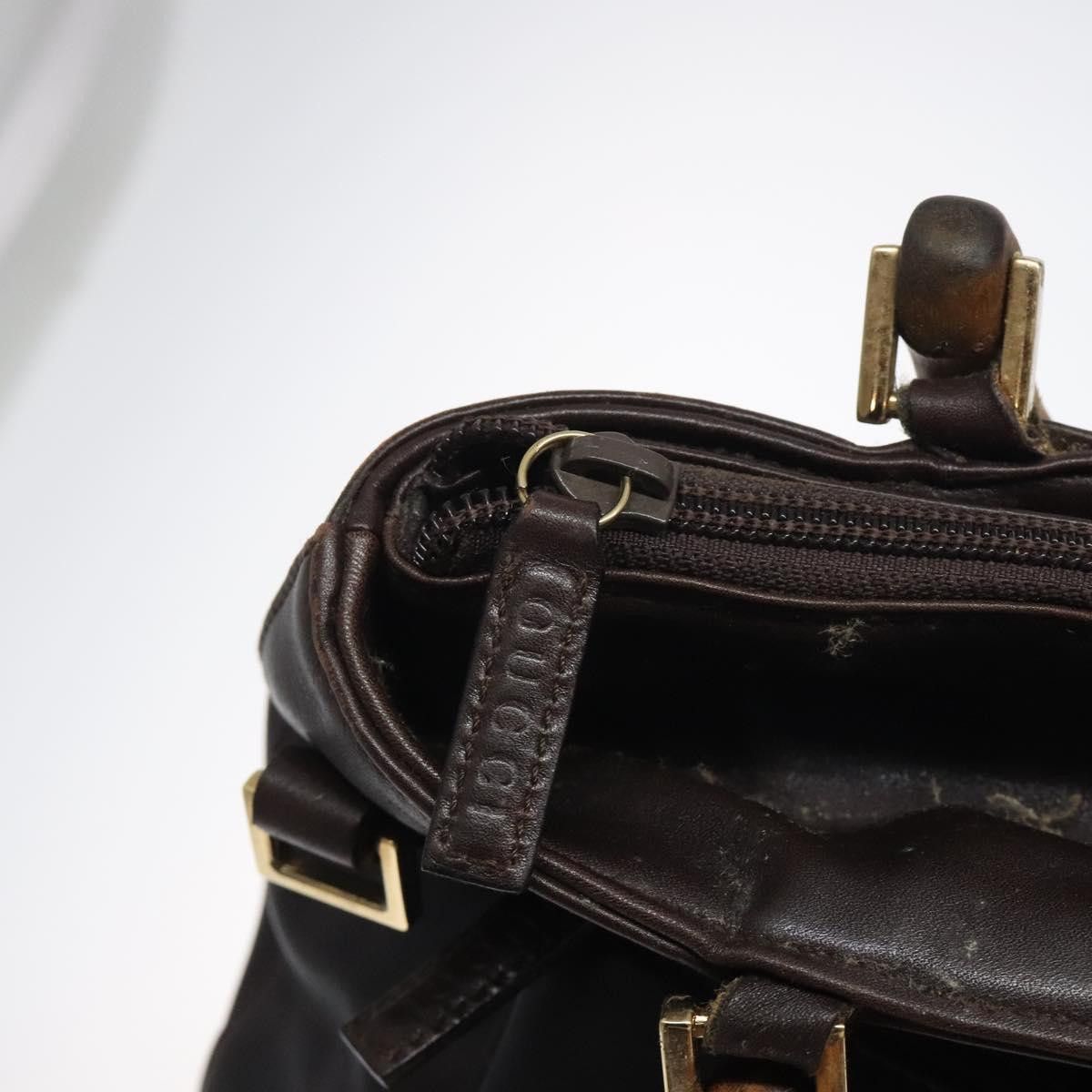 Gucci GUCCI Bamboo Hand Bag Leather Dark Brown Gold Size ONE SIZE - 14 Thumbnail