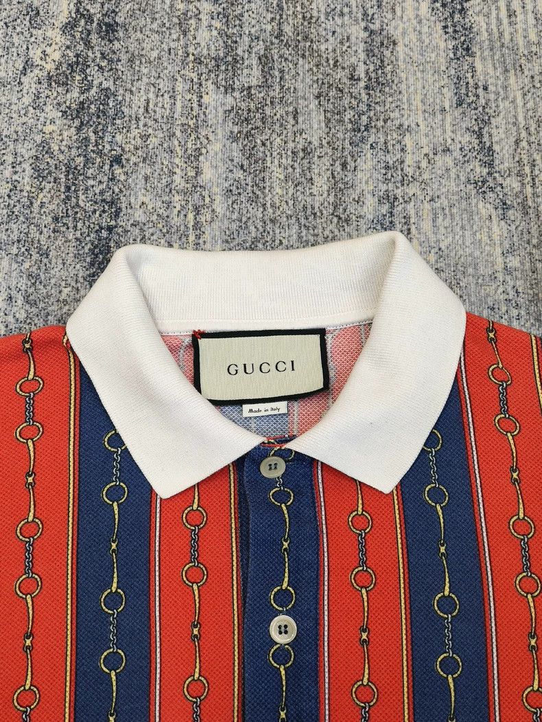 Gucci Gucci Logo striped casual short-sleeved Polo shirt 2501-Nex Size US S / EU 44-46 / 1 - 3 Thumbnail
