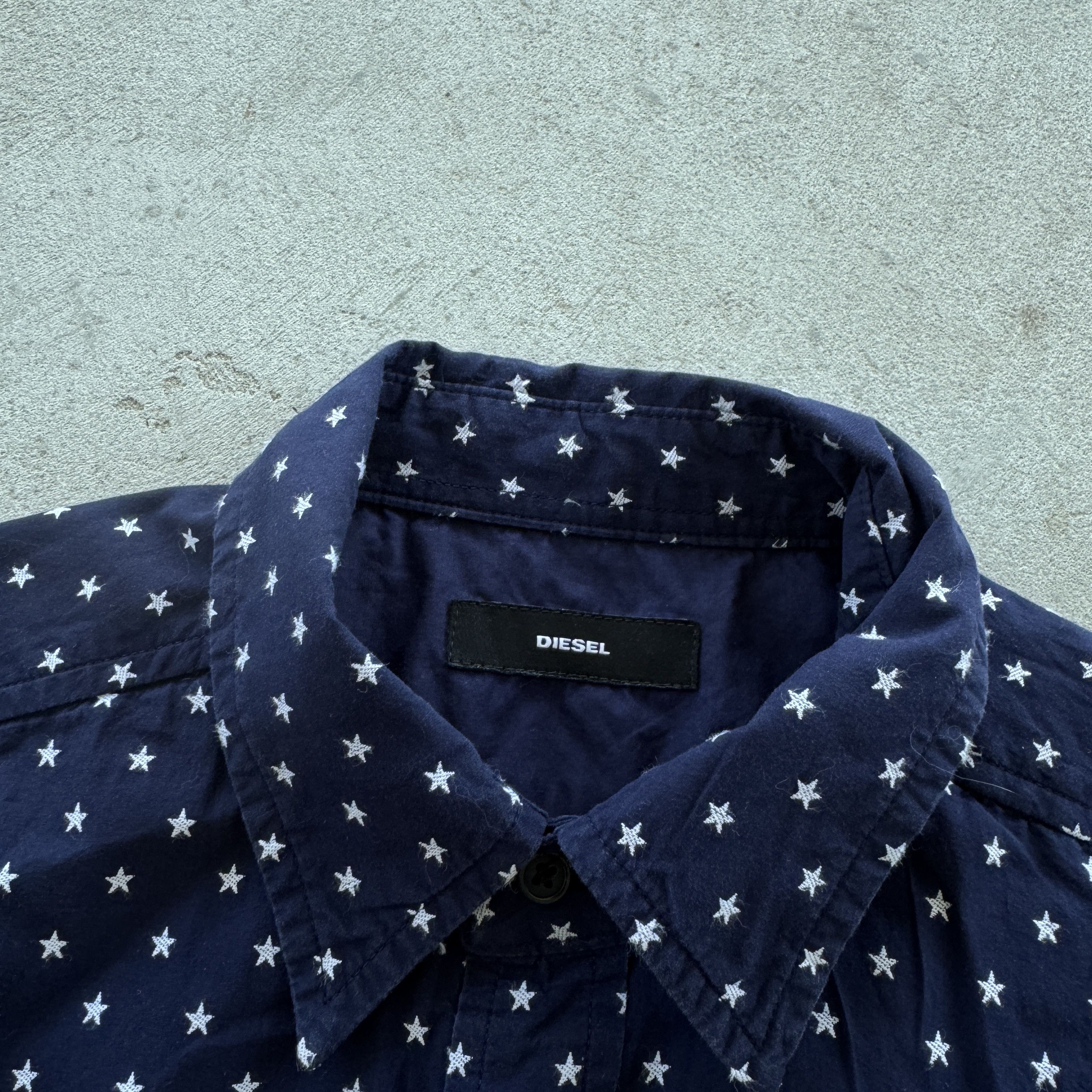 Diesel Diesel Navy Blue Star Print Shirt Long Sleeve Button Up Size US S / EU 44-46 / 1 - 5 Thumbnail