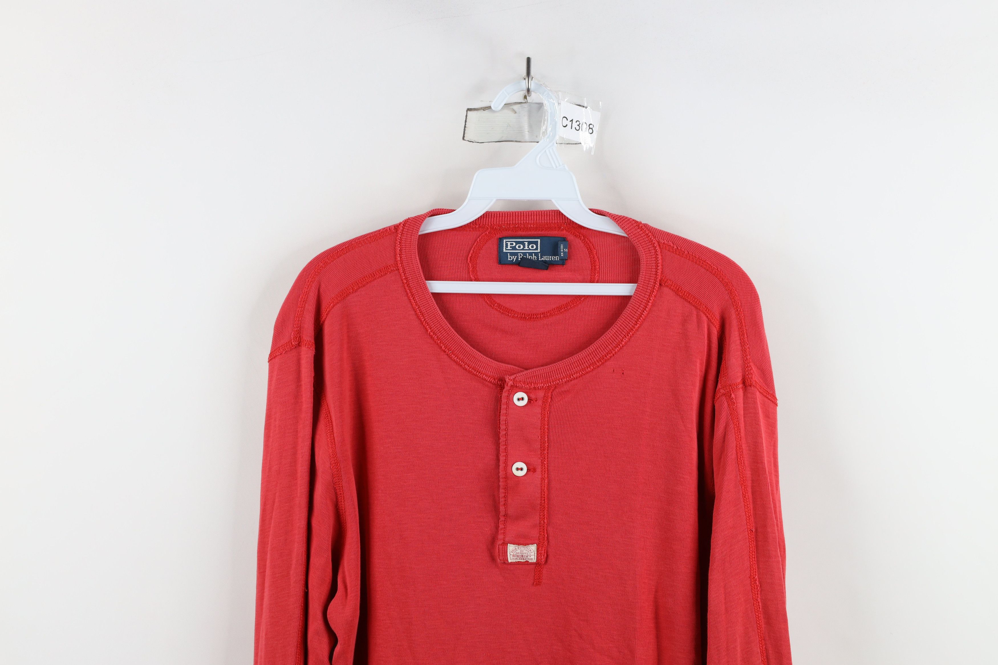 Ralph Lauren × Vintage Vintage 90s Ralph Lauren Ribbed Long Sleeve Henley T-Shirt Size US L / EU 52-54 / 3 - 2 Thumbnail