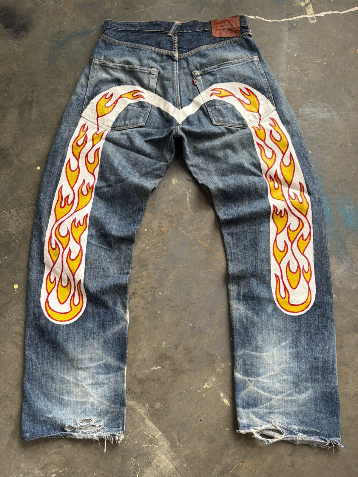 Evisu evisu NO2 2001 daicock flame art-paint selvedge Size US 32 / EU 48 - 1 Thumbnail