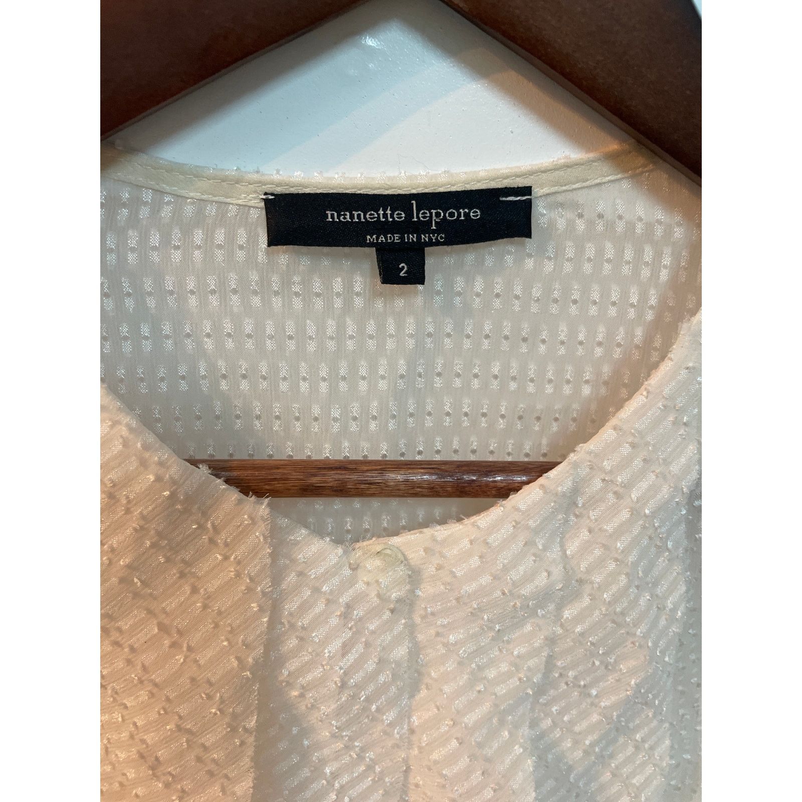 Nanette Lepore Nanette Lepore Semi-Sheer Silk Blend Ruffled Front Blouse, 2 Size XS / US 0-2 / IT 36-38 - 2 Thumbnail