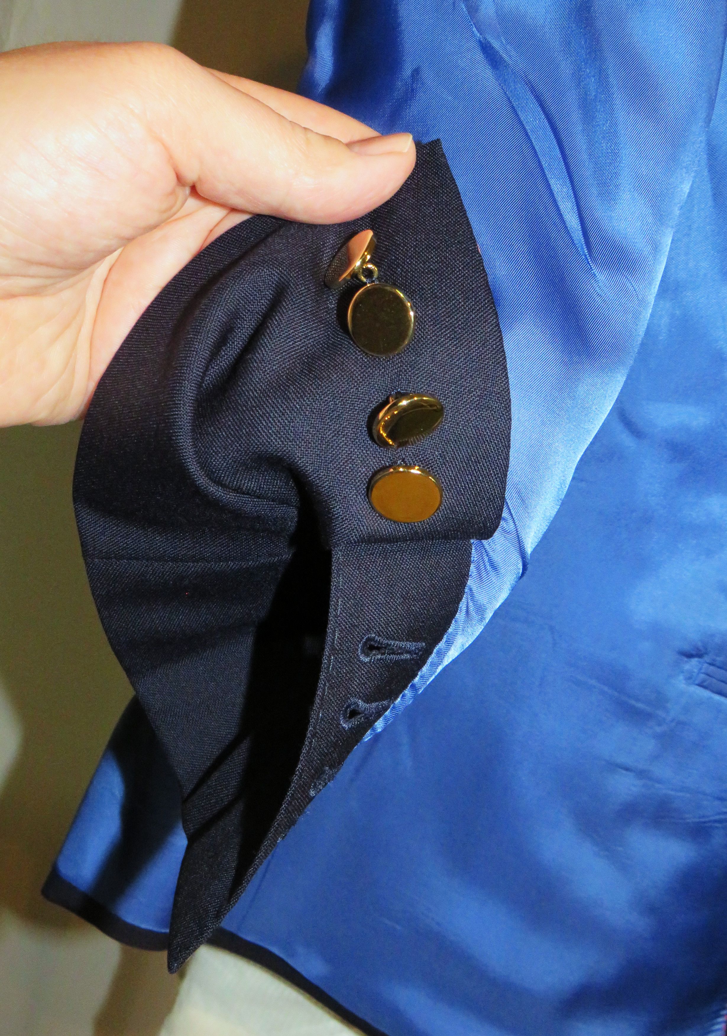 Other Alex Hitz Navy Gold Button Double Breasted Blazer 40S Size 40S - 9 Thumbnail