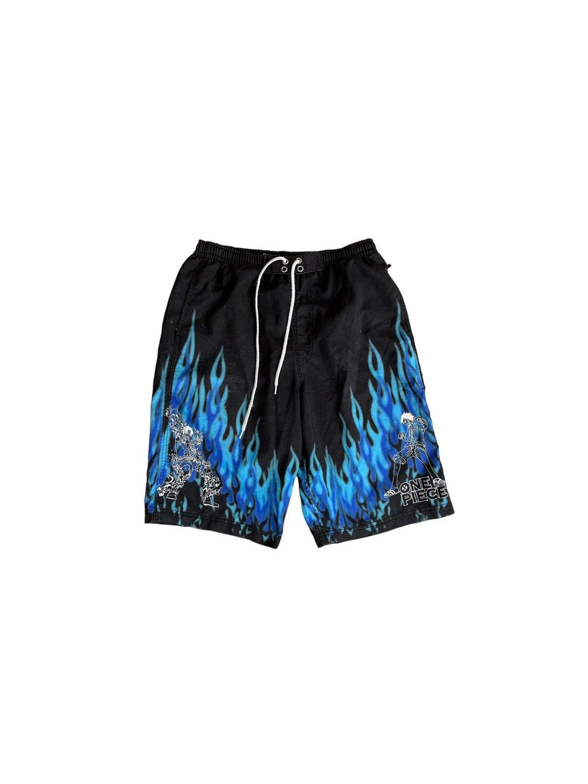 One Piece One Piece Blue Flame Shorts Size US 31 - 1 Thumbnail