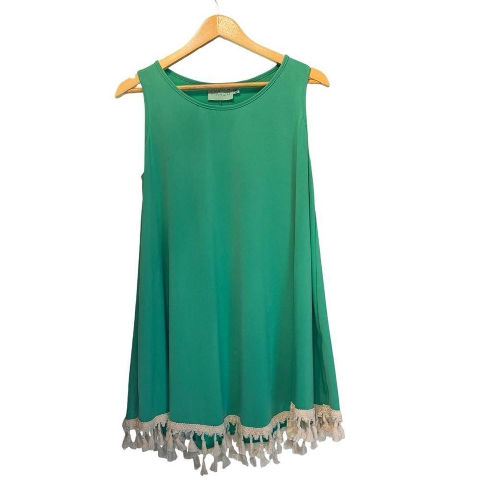 Designer Judith March. Sea Green Tassel Hem Dress. Size Small. Size S / US 4 / IT 40 - 6 Thumbnail