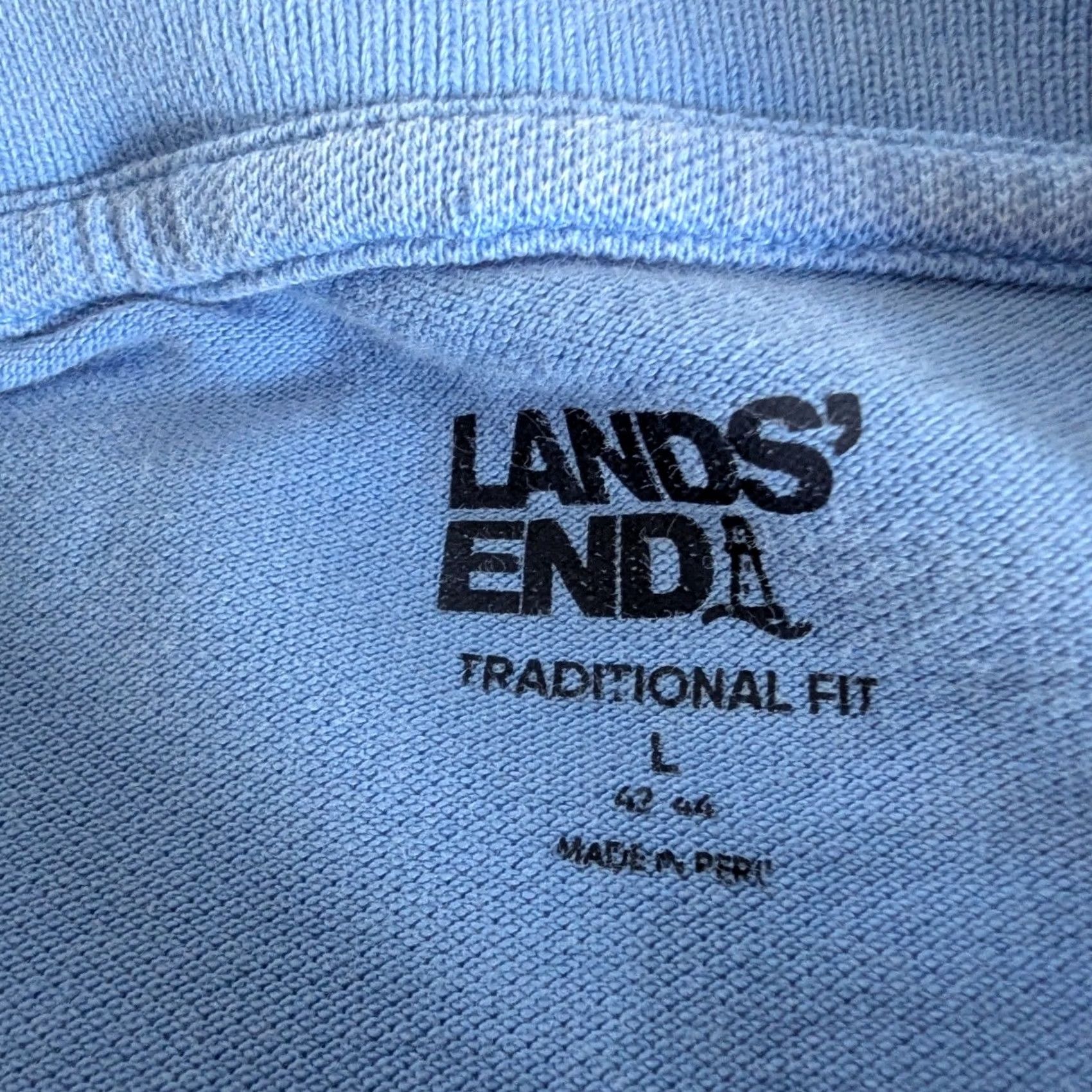 Lands' End Lands' End Polo Shirt Mens Light Blue Short Sleeve Traditional Fit Collared Shirt Golf Size US L / EU 52-54 / 3 - 4 Thumbnail