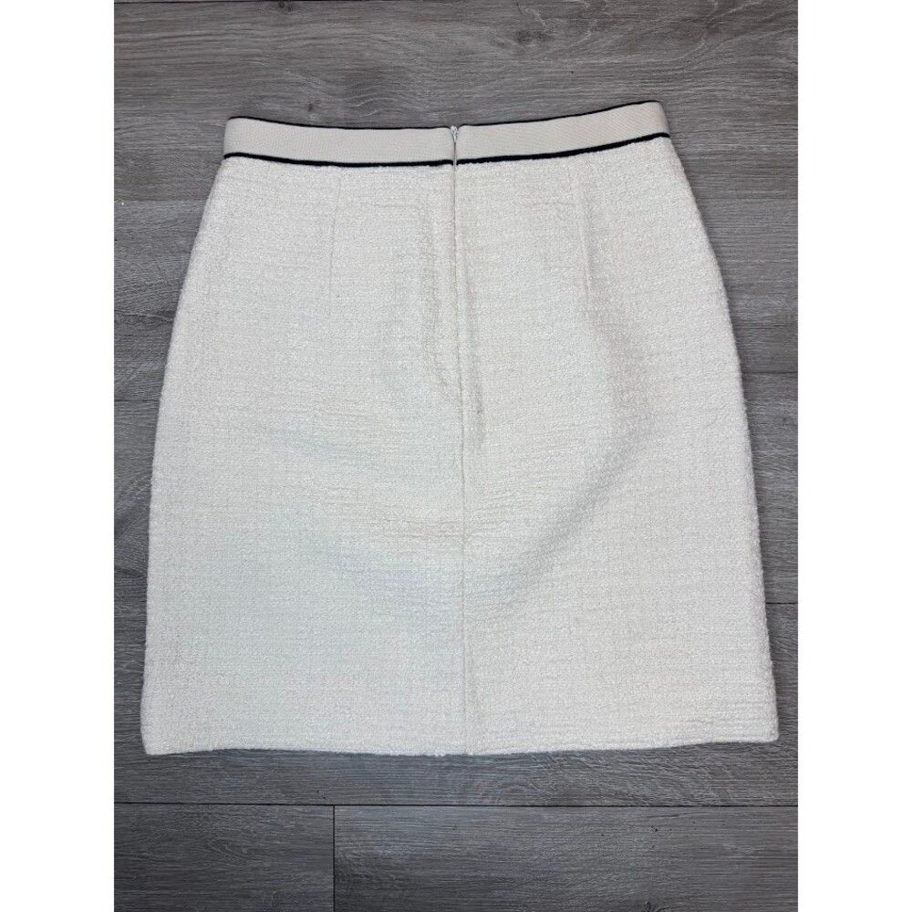 Sandro Cream Tweed Mini Skirt Contrast Trim Button Detail Parisian Size 26" / US 2 / IT 38 - 3 Thumbnail