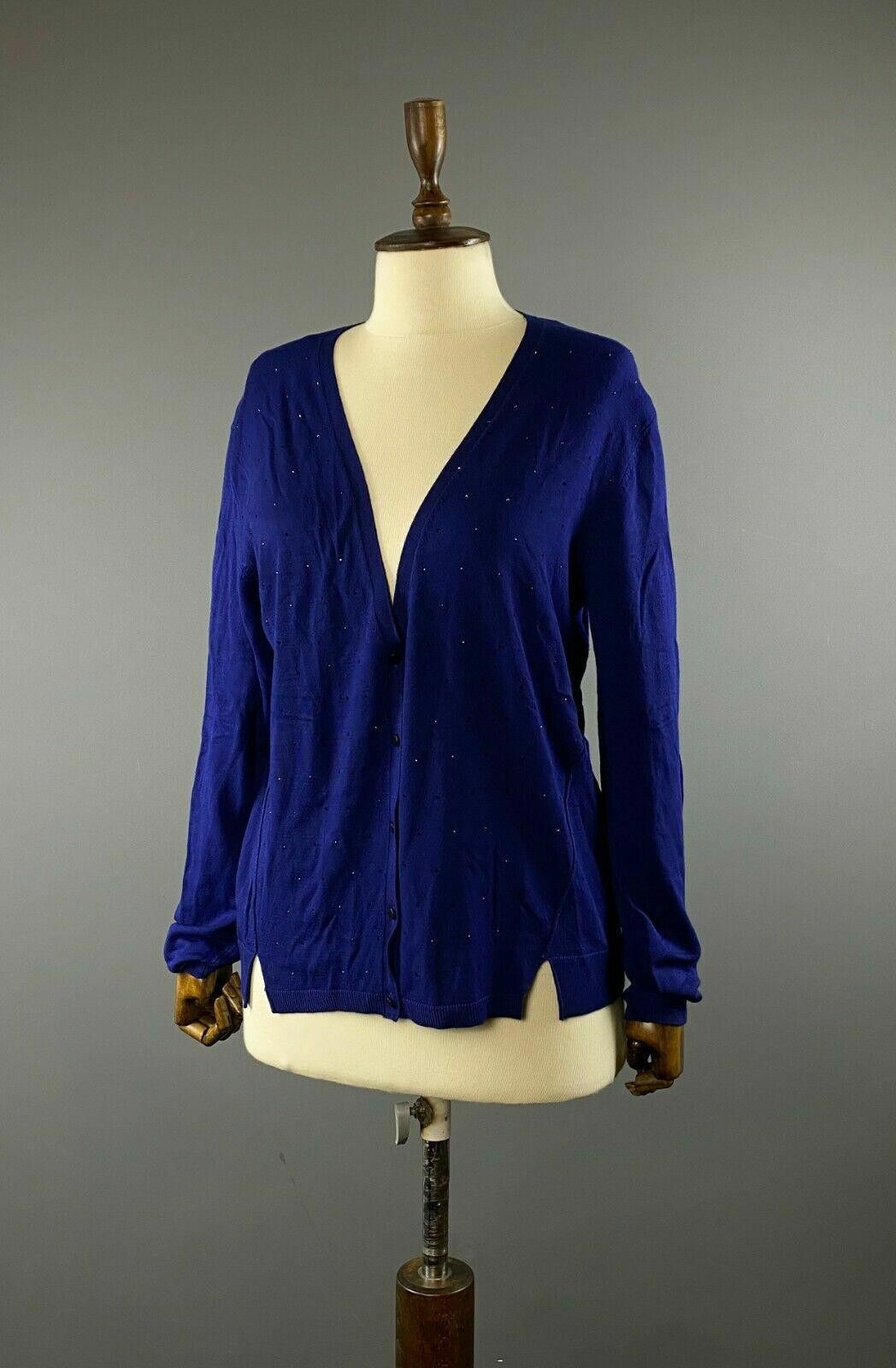Kokaine Ladies Kookai Blue V-Neck Viscose Cardigan Sweater Size 3 Size M / US 6-8 / IT 42-44 - 1 Thumbnail