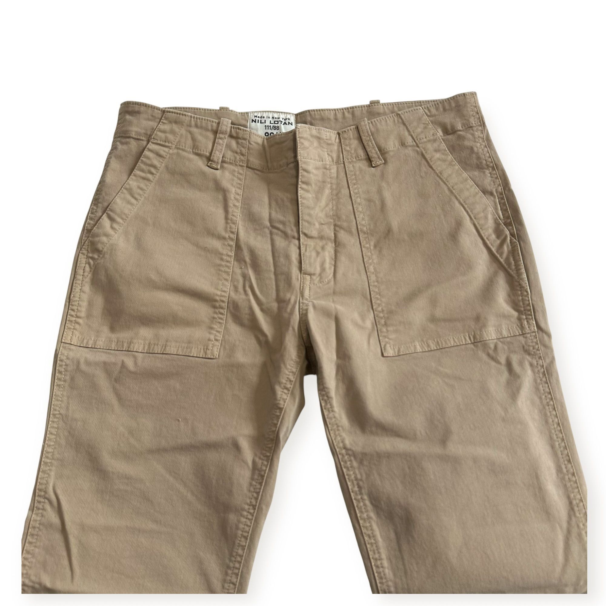 Nili Lotan Nili Lotan Jenna Cropped Raw-Edge Pants, Beige/Khaki, Size 4 Size 27" / US 4 / IT 40 - 7 Thumbnail