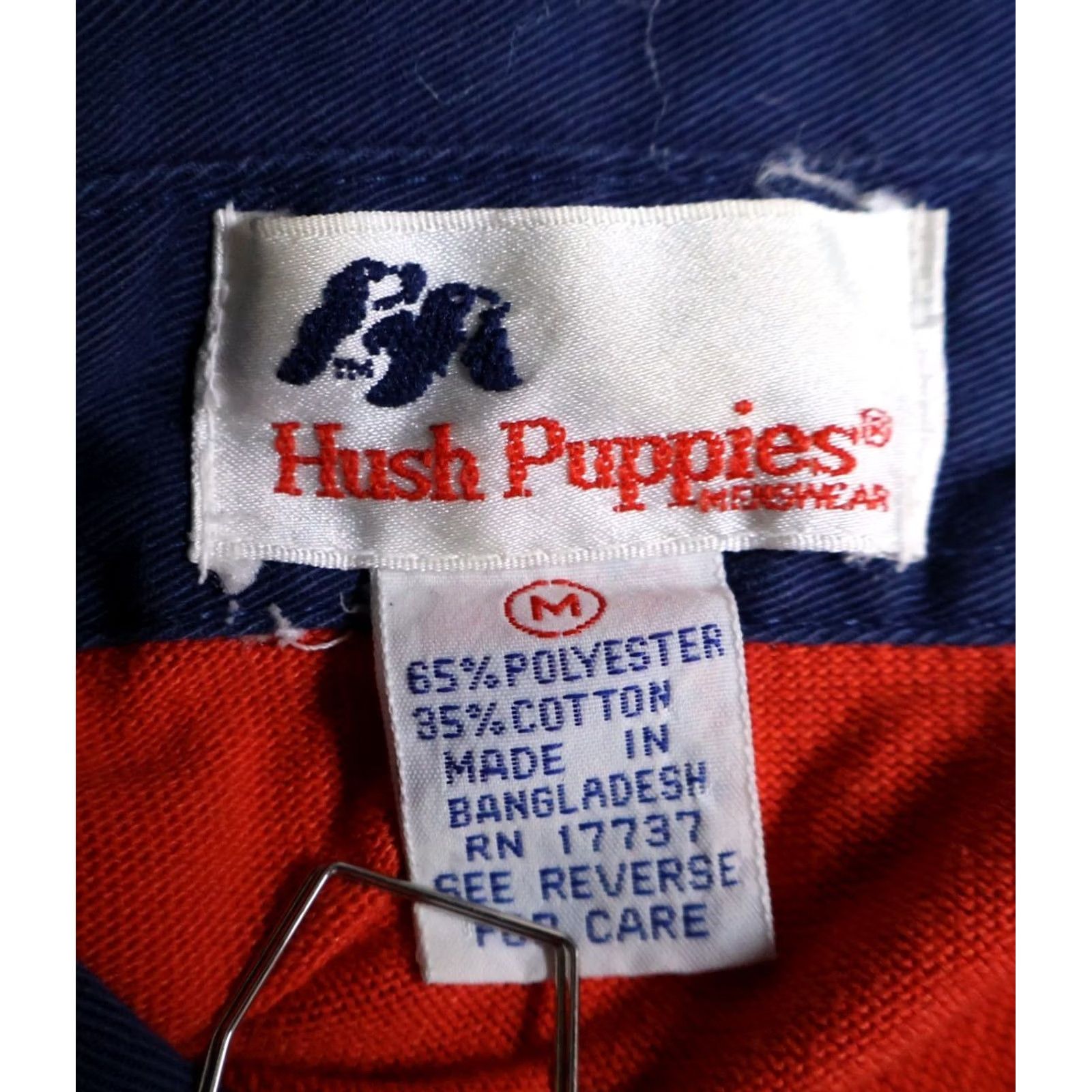 Hush Puppies VINTAGE Hush Puppies Polo Shirt Men: Rugby, Striped, Orange, White, 80s, Lightweight, Cotton Blend, Size S Size US S / EU 44-46 / 1 - 3 Thumbnail
