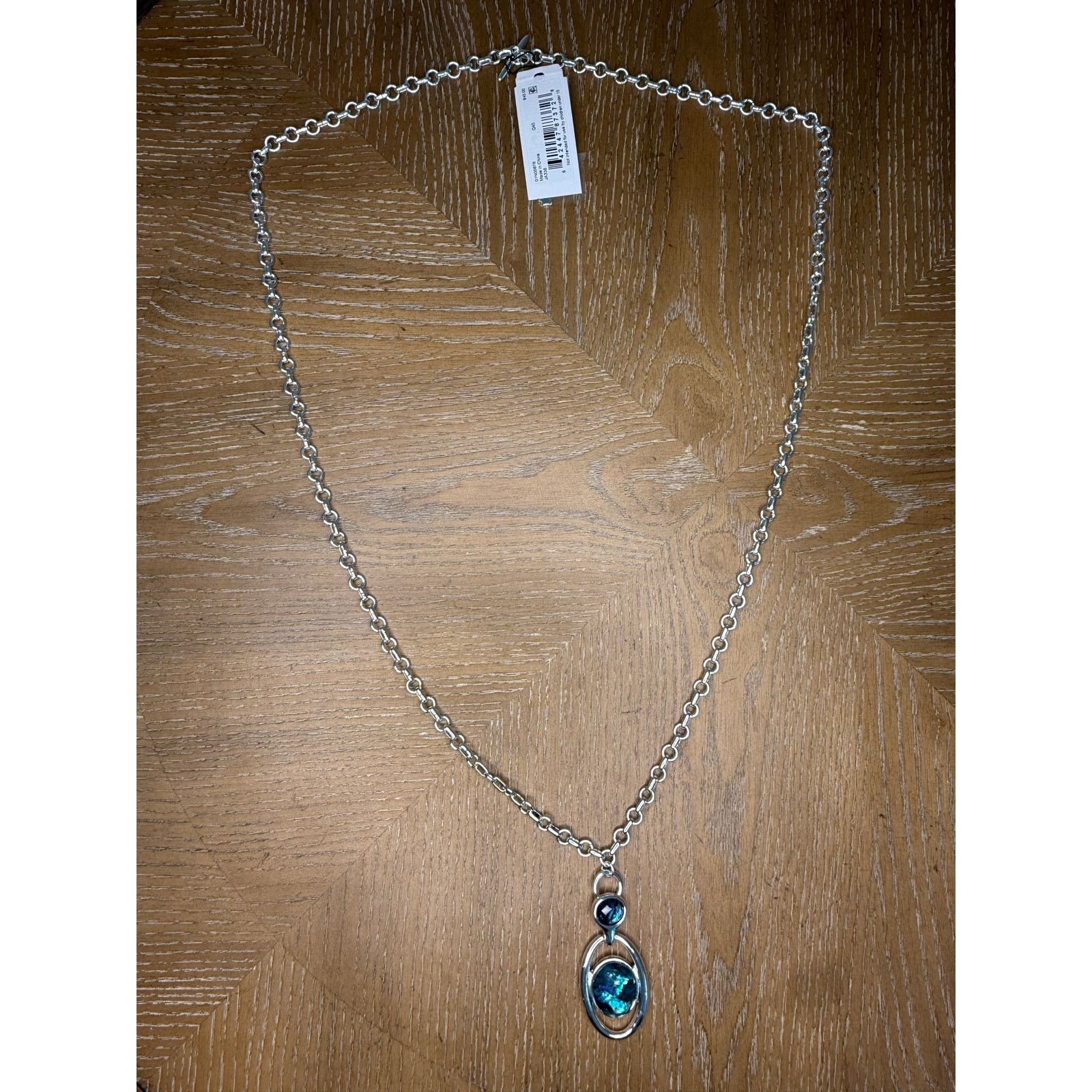 Anne Klein Anne Klein Silver Tone Blue Crystal Pendant Necklace New Size ONE SIZE - 3 Thumbnail