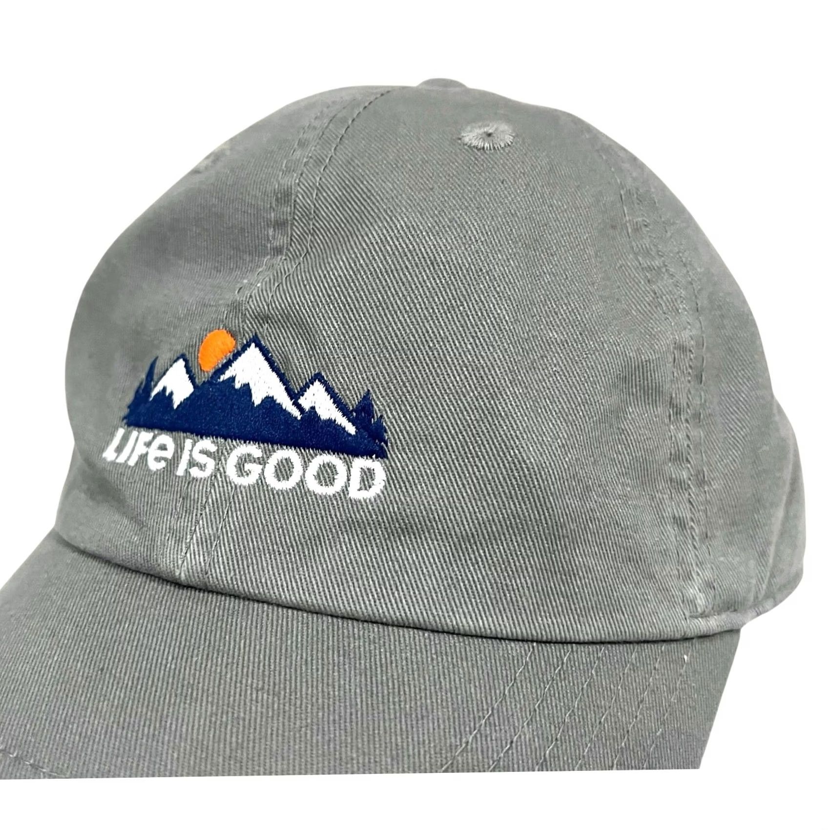 Life is Good Life Is Good Hat Cap Gray Mountains Embroidered Strap Back Cotton Adjustable Baseball Cap Unisex Adults One Size Size ONE SIZE - 3 Thumbnail