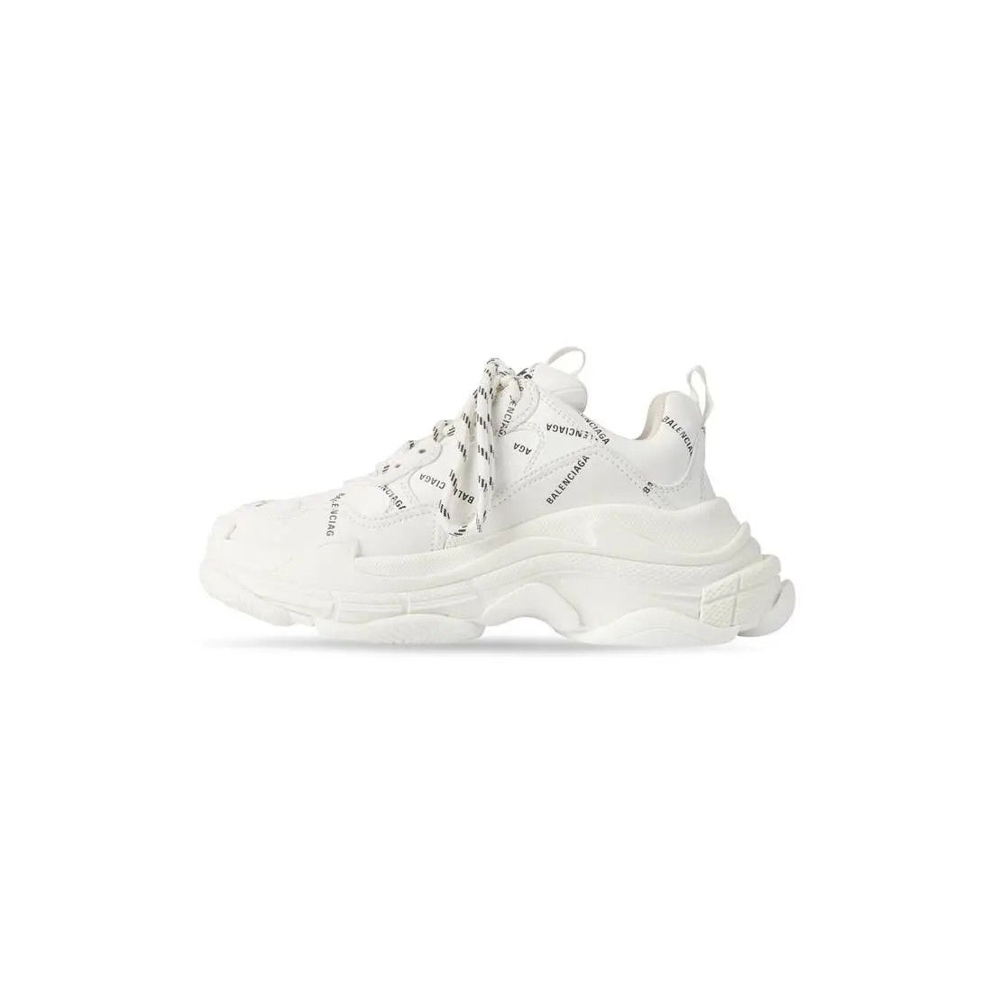 Balenciaga o1mt1gz0225 Triple S Sneakers Allover Logo in White Size US 6 / IT 36 - 4 Thumbnail