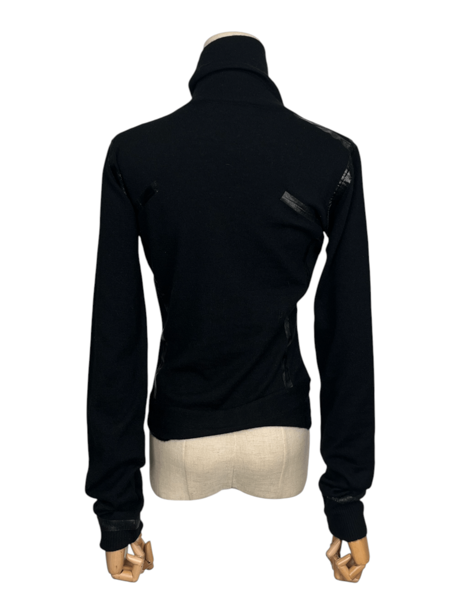 Dior Christian Dior Black Cashmere Turtleneck With Tape Details Size XS / US 0-2 / IT 36-38 - 2 Thumbnail