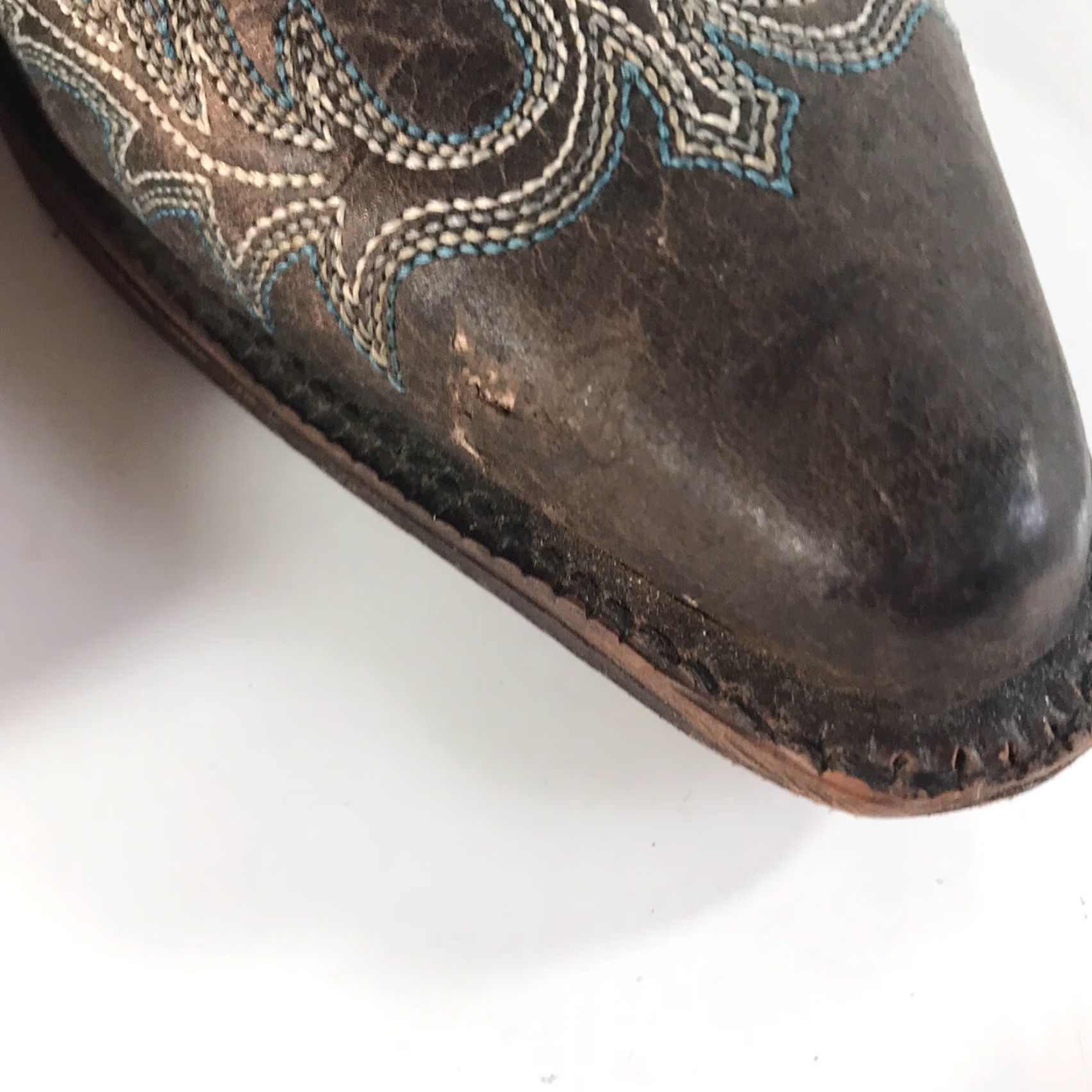 Justin Boots JUSTIN VINTAGE Handcrafted Western Boots Womens Size 10 Brown Mid-Calf Snip Toe Cowgirl Size US 10 / IT 40 - 5 Thumbnail
