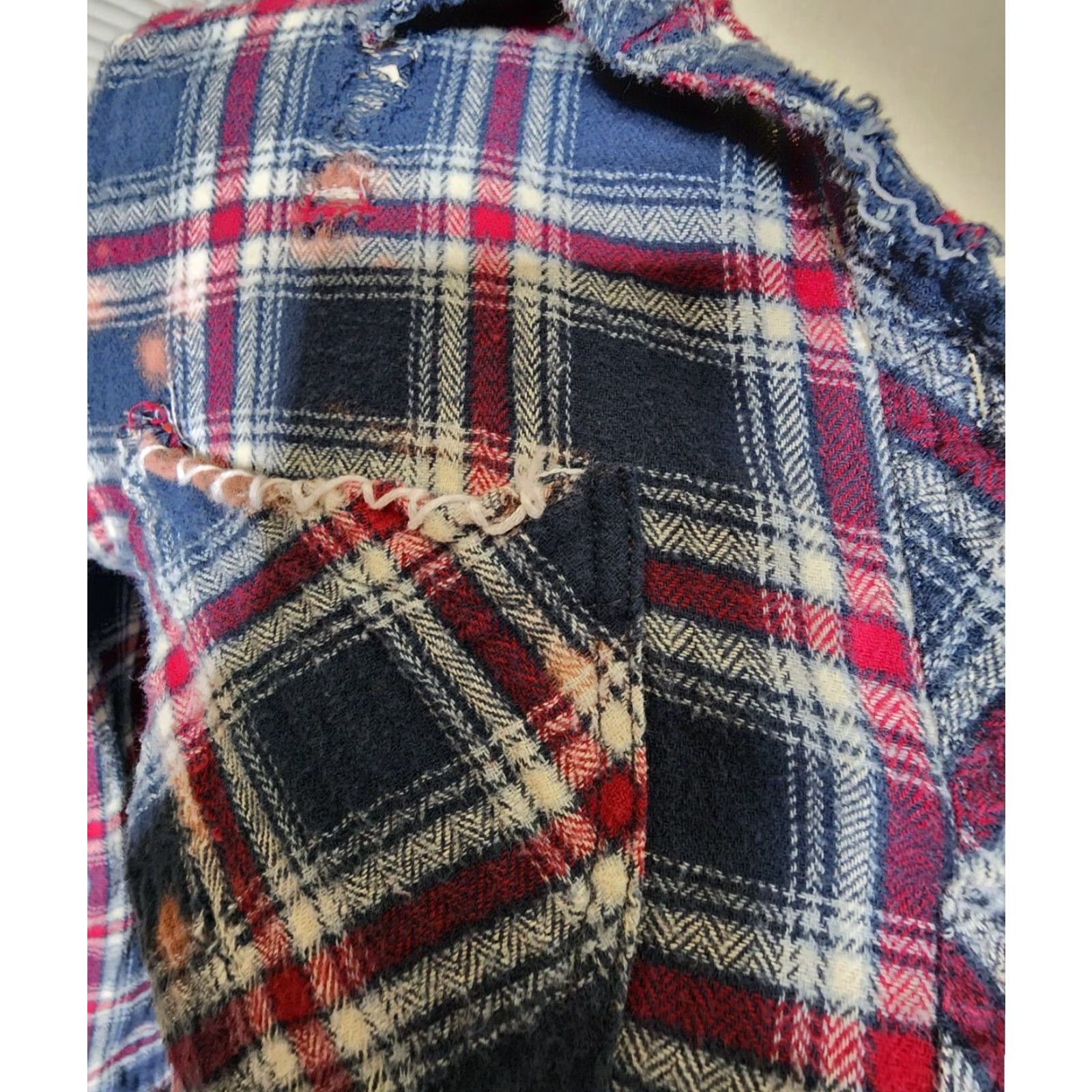 Vintage VINTAGE Womens Button-Up Flannel Shirt Casual Plaid Cotton All Seasons M Blue Cat Lover Tarot Halloween Size M / US 6-8 / IT 42-44 - 6 Thumbnail