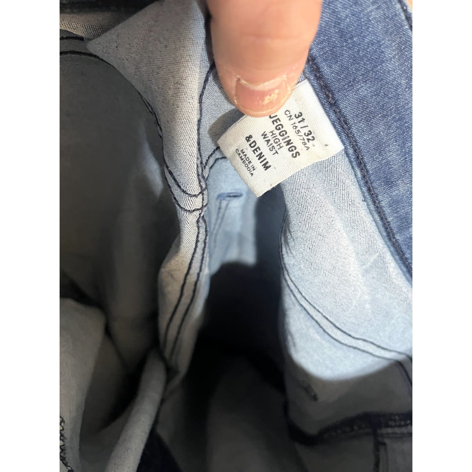 Vintage And & Denim Jeans Blue Jeggings High Waist Ankle Length Super Skinny Women’s 31 Size 24" / US 00 / IT 34 - 3 Thumbnail
