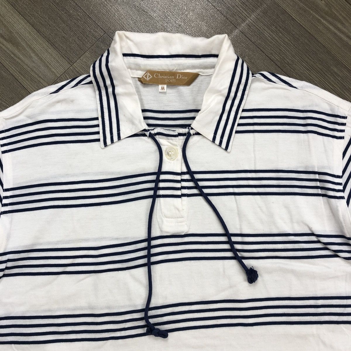 Dior × Vintage Vintage 80s Christian Dior Sport Luxury Striped Polo Shirt Size US M / EU 48-50 / 2 - 3 Thumbnail