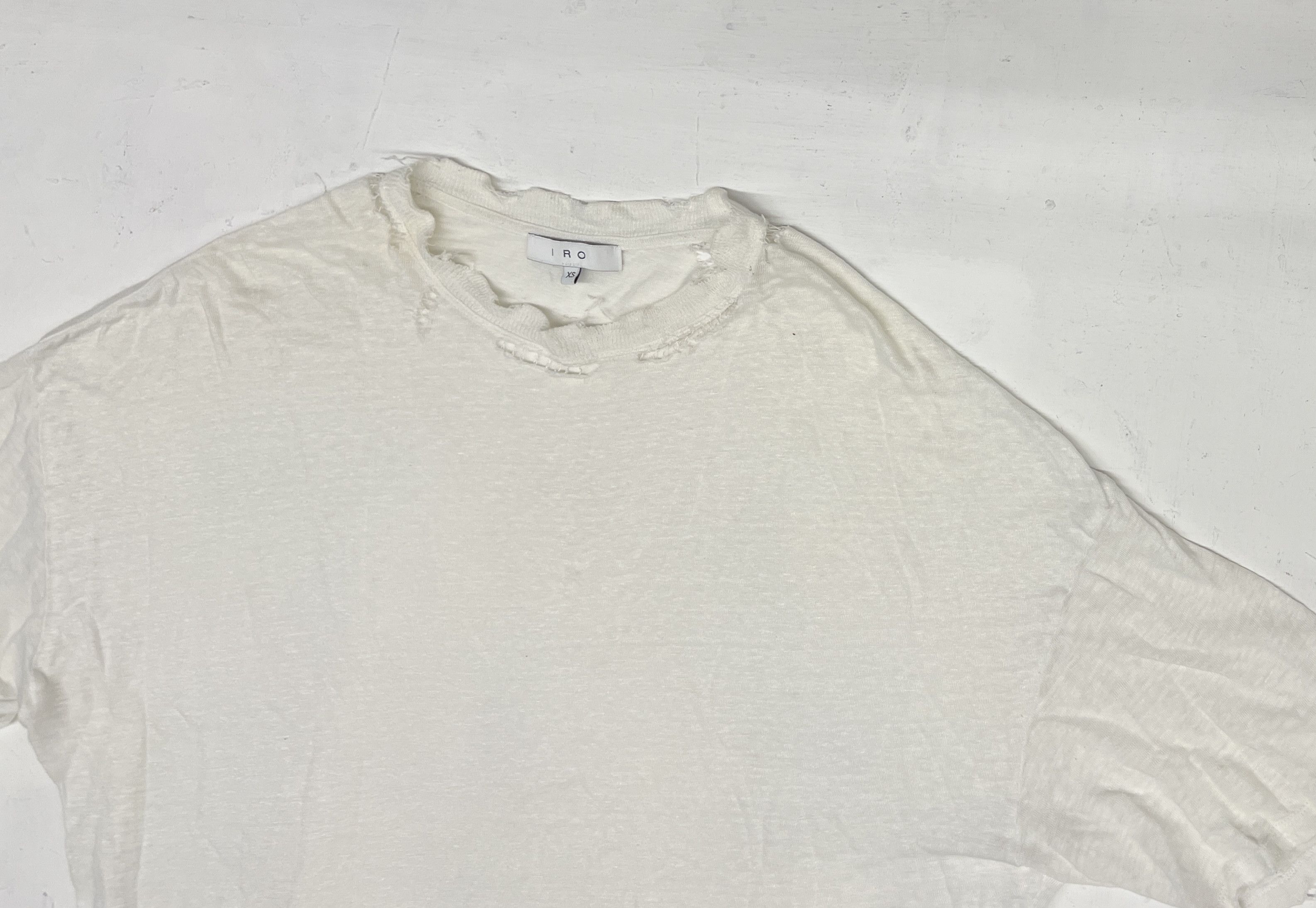 Iro IRO Paris Distressed Linen Oversized Tee Size US XS / EU 42 / 0 - 2 Thumbnail