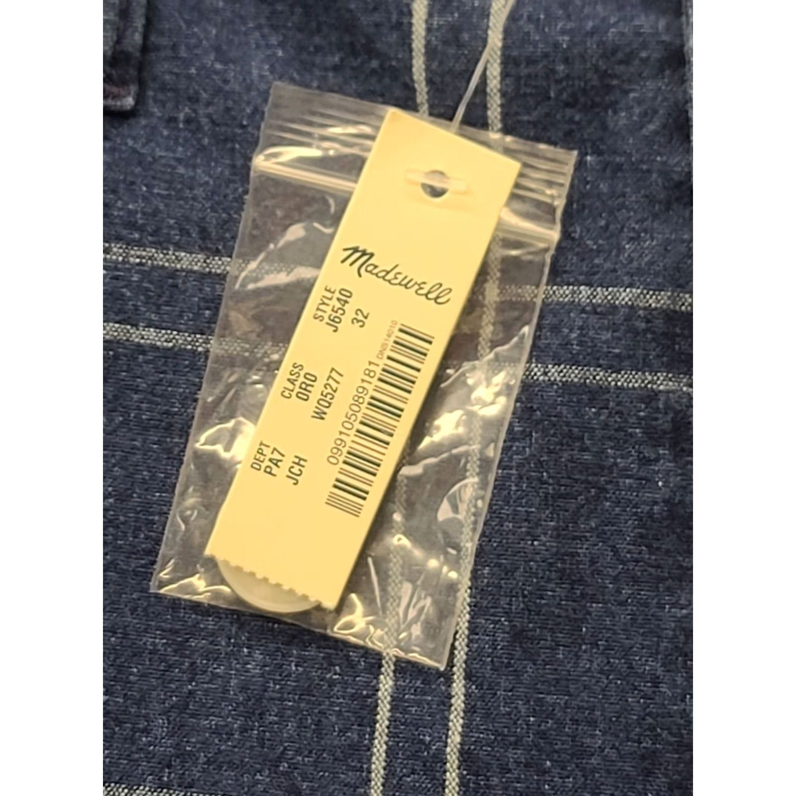 Madewell VINTAGE Madewell Pants Womens 32x23 Emmett Wide-Leg Crop Regular Fit High Rise Stretch Check Blue Cotton Spandex Casual Workwear 90s Womens Size 24" / US 00 / IT 34 - 2 Thumbnail