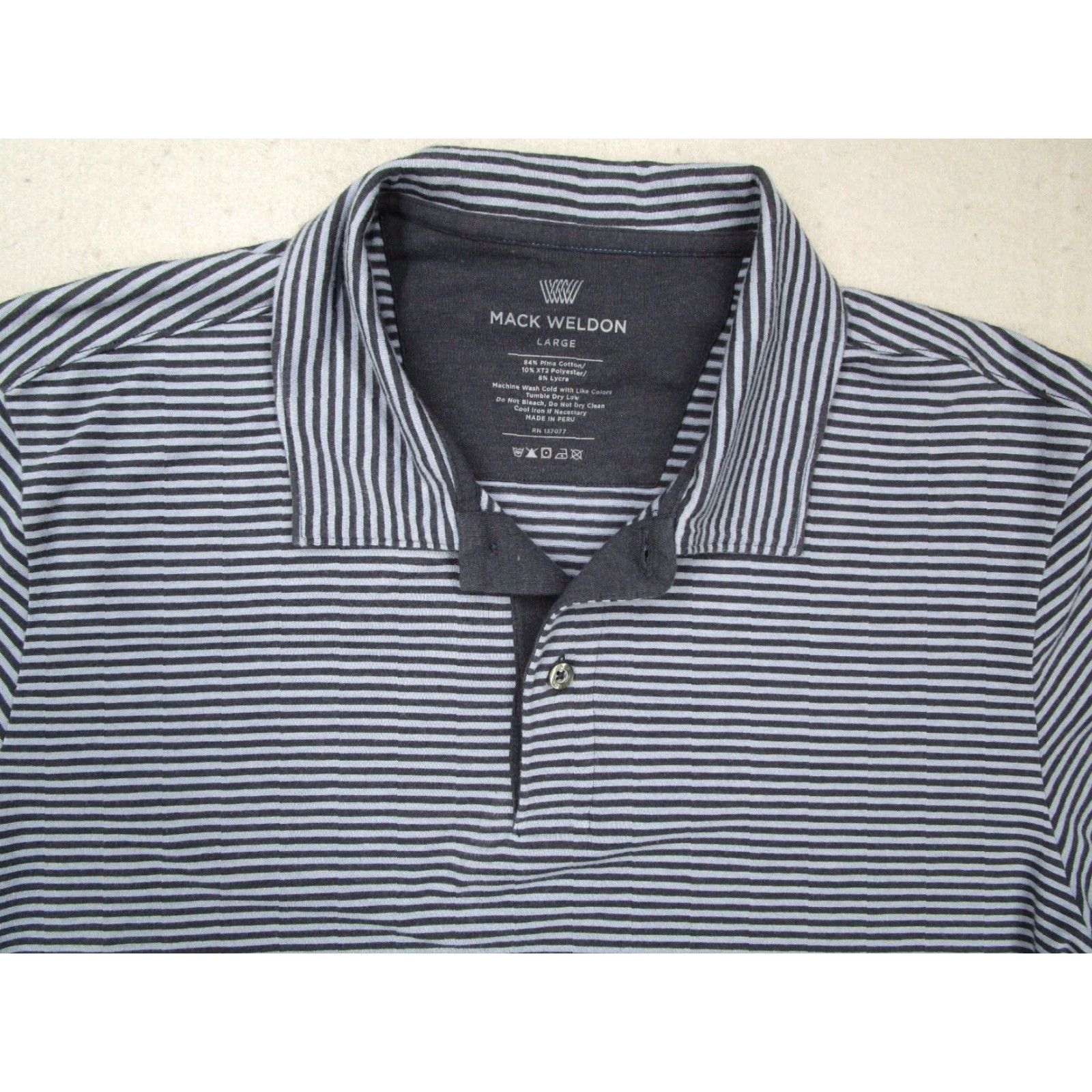 Vintage Mack Weldon Men's Large Blue Striped Polo Shirt Golf Casual Size US L / EU 52-54 / 3 - 2 Thumbnail