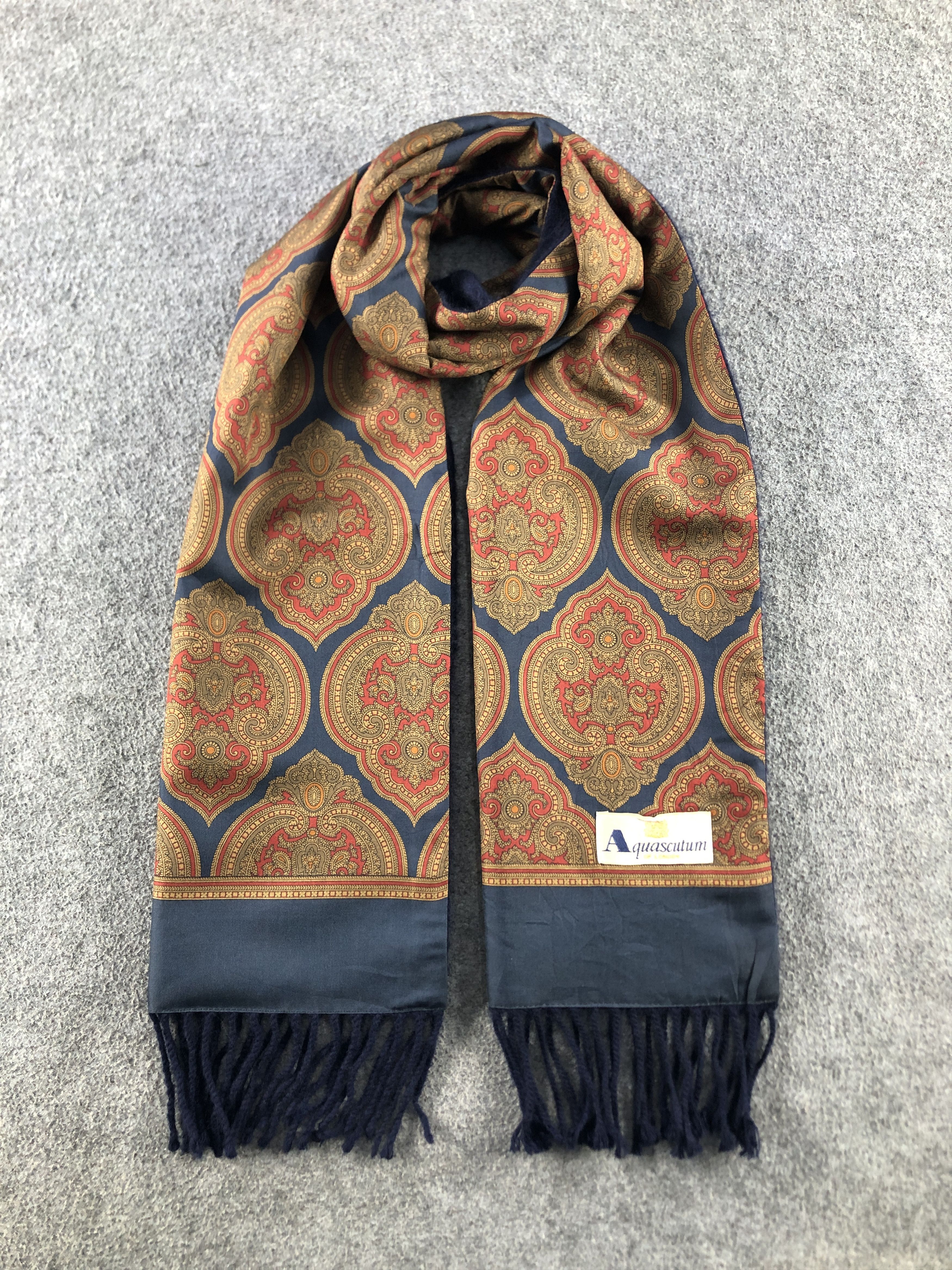Aquascutum Aquasqutum Silk Cashmere Scarf / Muffler / Neckwear P927 Size ONE SIZE - 1 Thumbnail