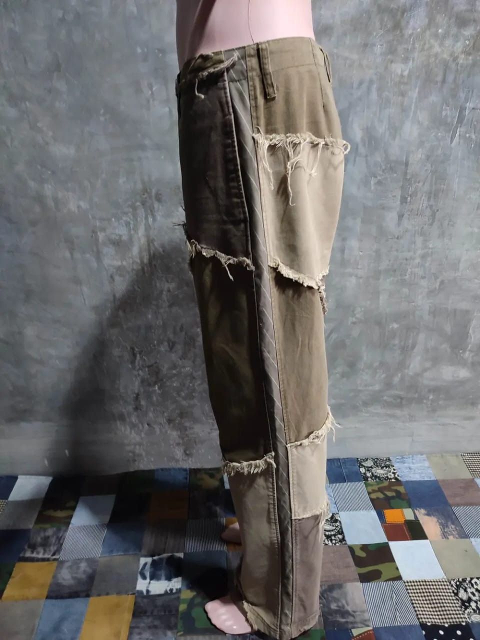 Japanese Brand Progresive Tasso Frayed Patchwork Pants Size US 32 / EU 48 - 13 Thumbnail