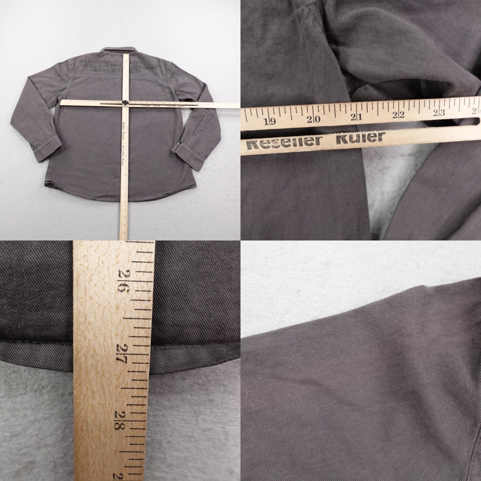 Rails Rails Shirt Men Large Gray Twill Button-Up Long Sleeve Work Utility Made In USA Men’s Regular Fit with Pockets Size US L / EU 52-54 / 3 - 8 Thumbnail