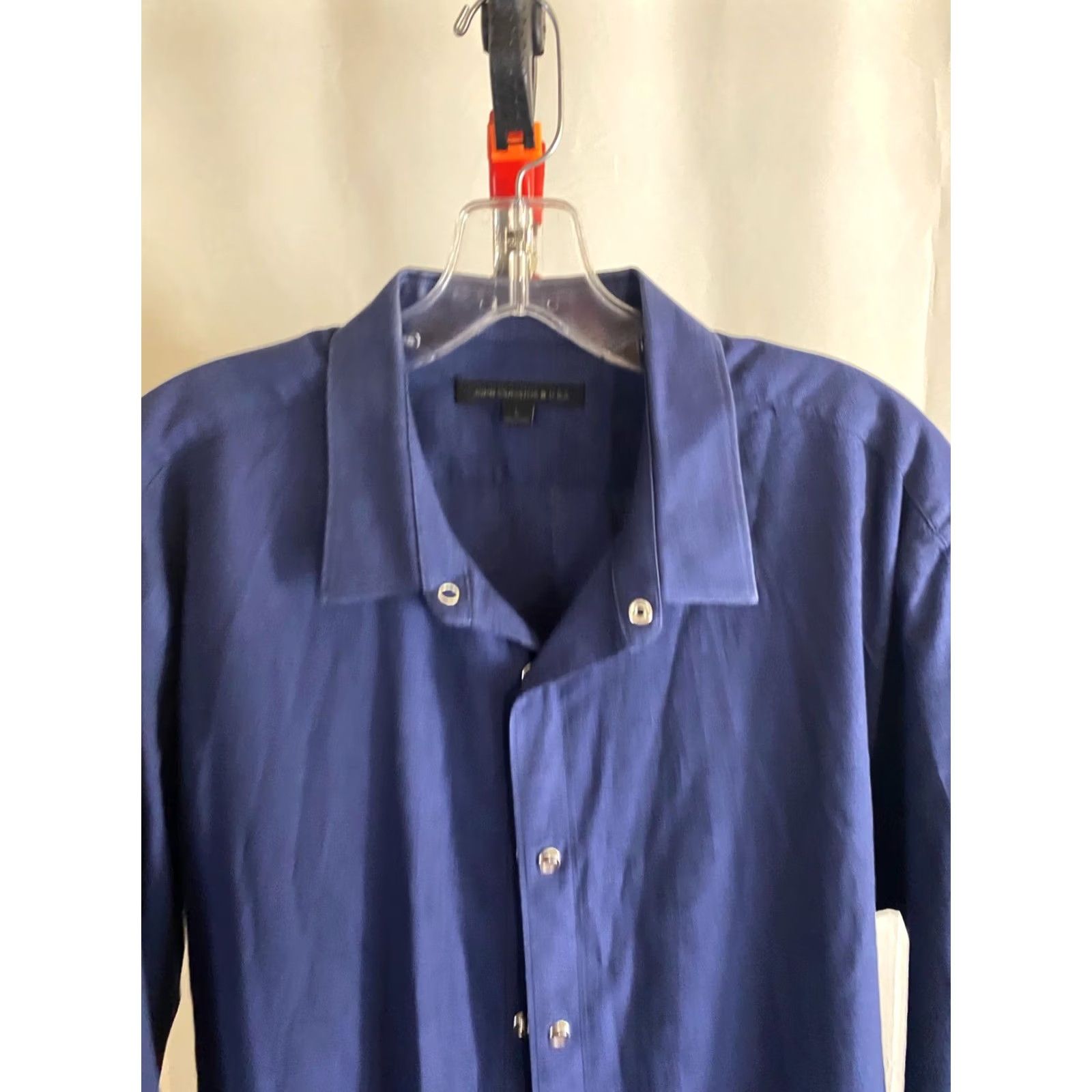 John Varvatos John Varvatos Shirt Long Sleeve Button-Up Mens Large L Blue Pearl Snap SHIRT Size US L / EU 52-54 / 3 - 2 Thumbnail