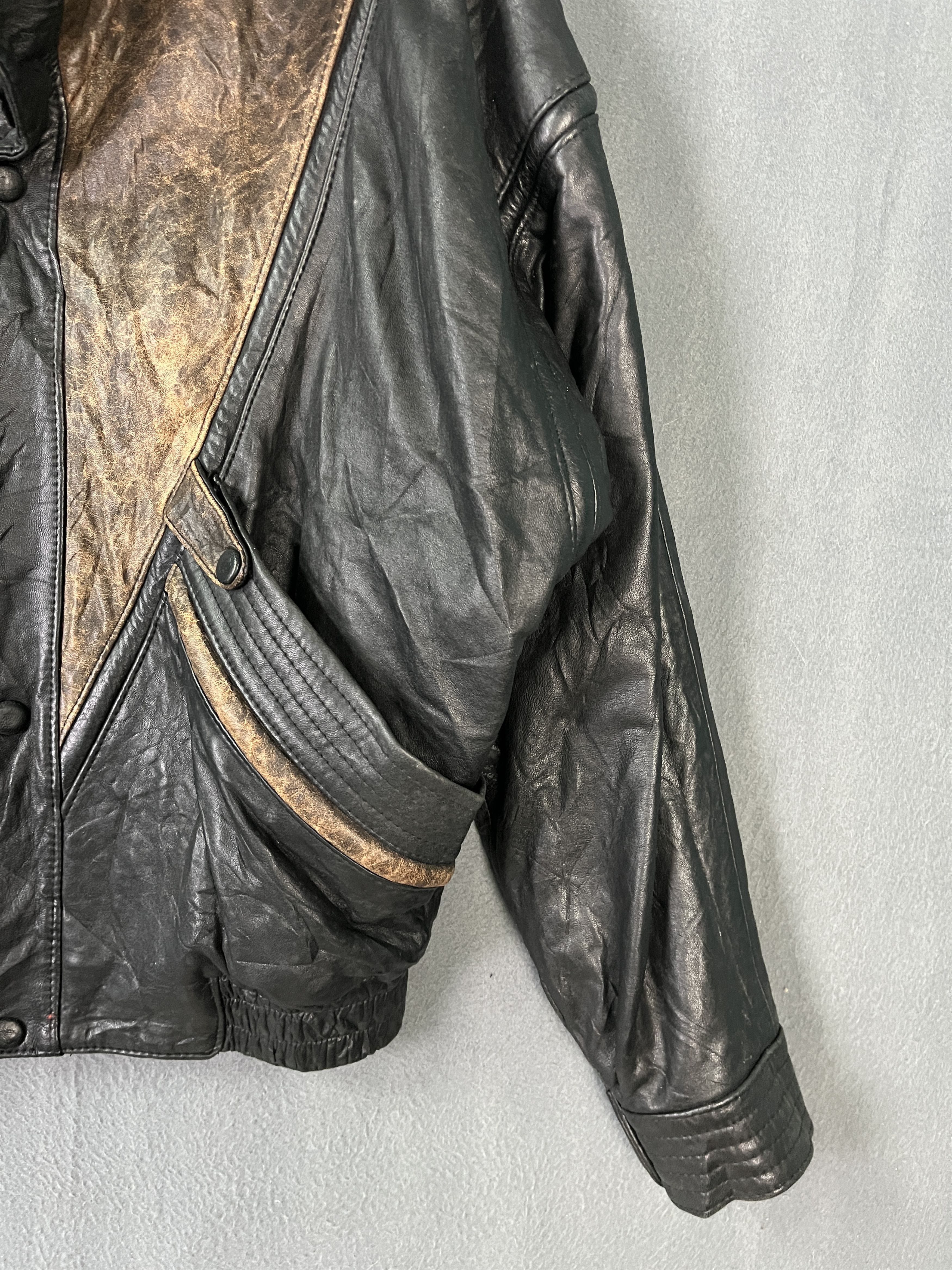 Genuine Leather Vintage Collezione Uomo Vera Pelle Leather Baggy Jacket Size US S / EU 44-46 / 1 - 5 Thumbnail
