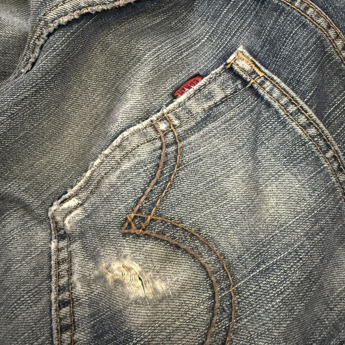 If Six Was Nine 90s Flared Japanese Wideleg Edwin 503 Mud Distressed Denim Size US 36 / EU 52 - 11 Thumbnail