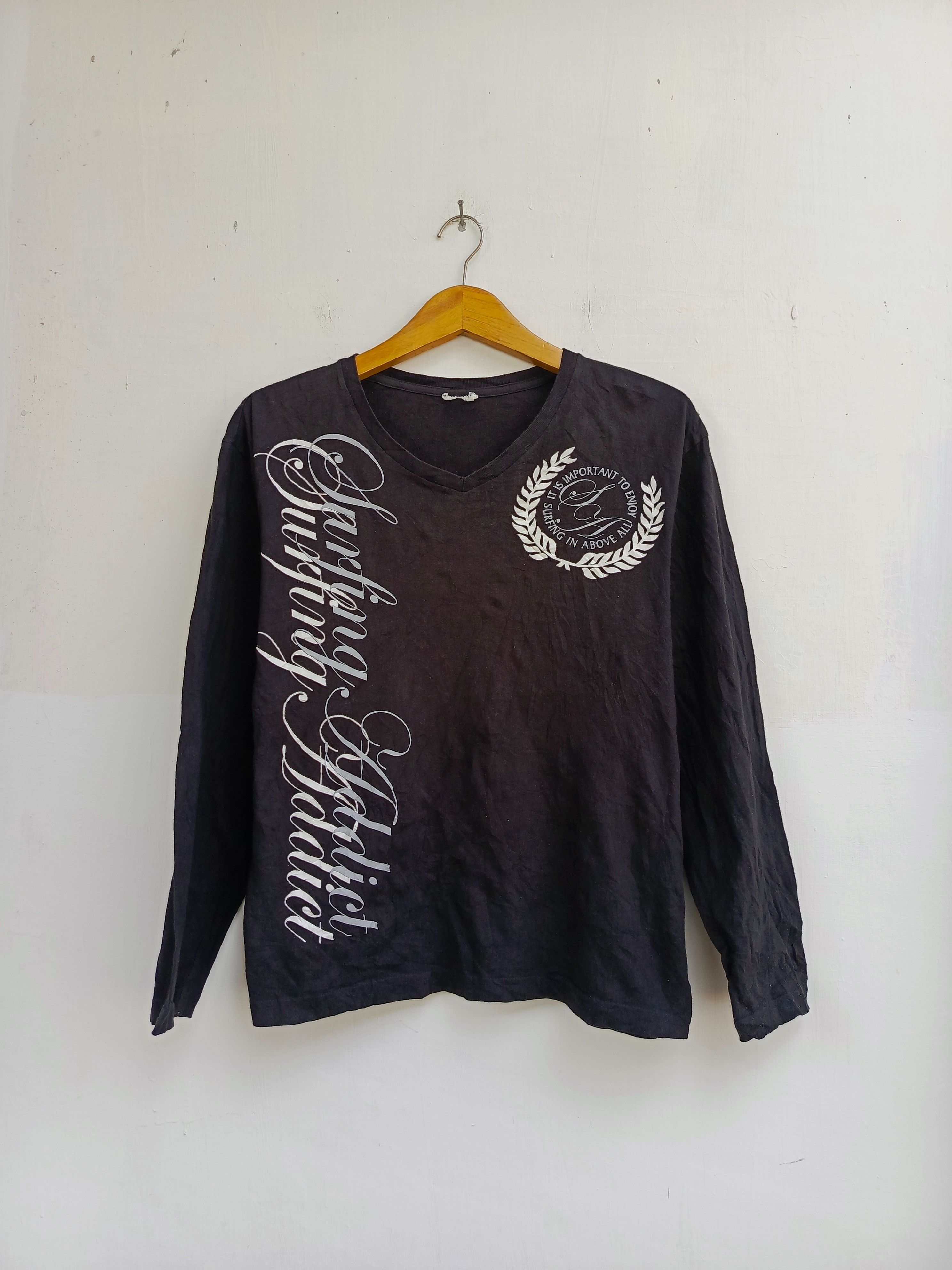 Japanese Brand Surfing Addict Script Long Sleeve Tee Size US L / EU 52-54 / 3 - 1 Thumbnail