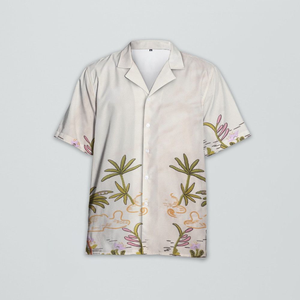 Designer Cotton Canvas Shirt with Floral Print Size US XL / EU 56 / 4 - 1 Thumbnail