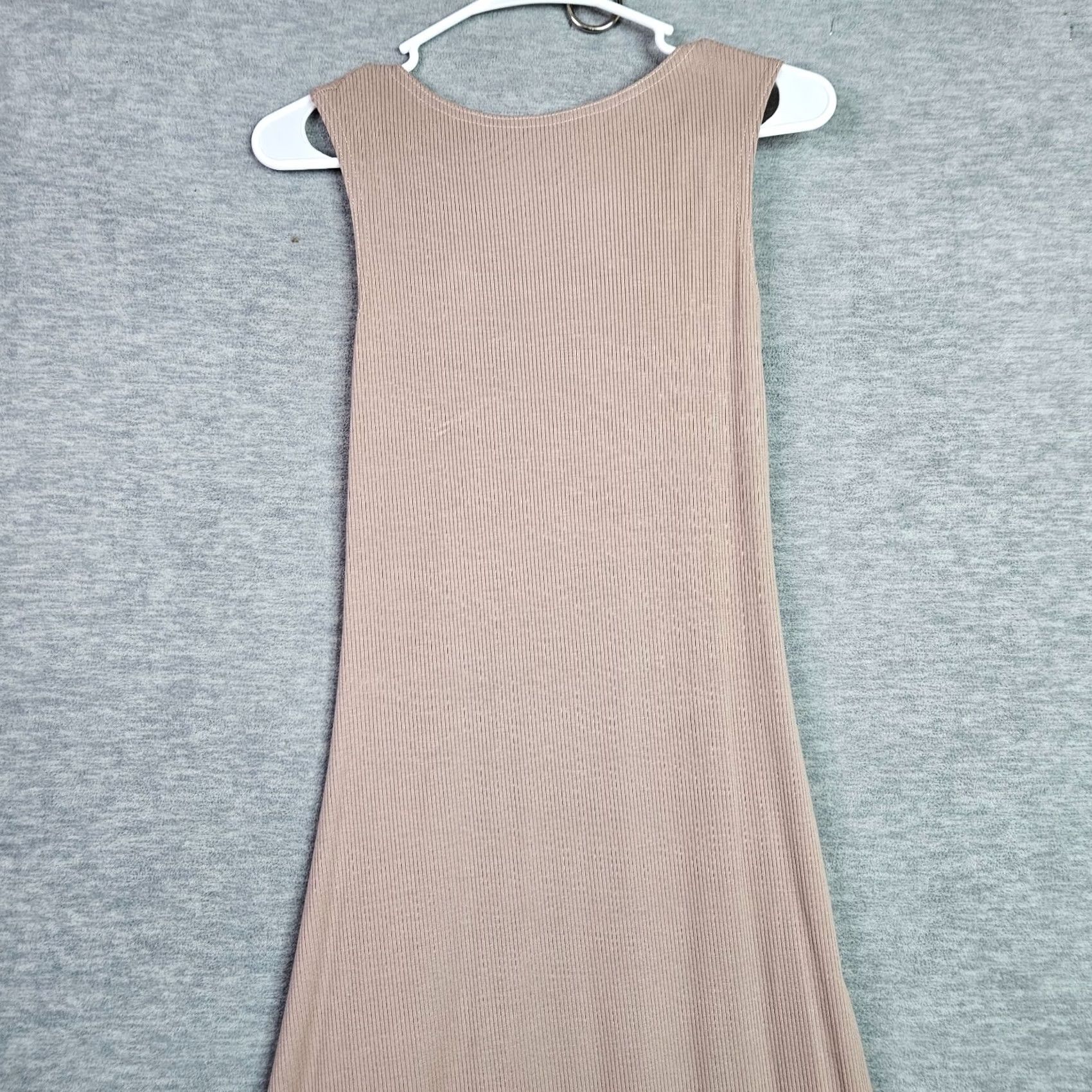 AQUA AQUA Dress Women's Beige Ribbed Asymmetrical Hem Knit Size S NEW Size S / US 4 / IT 40 - 3 Thumbnail