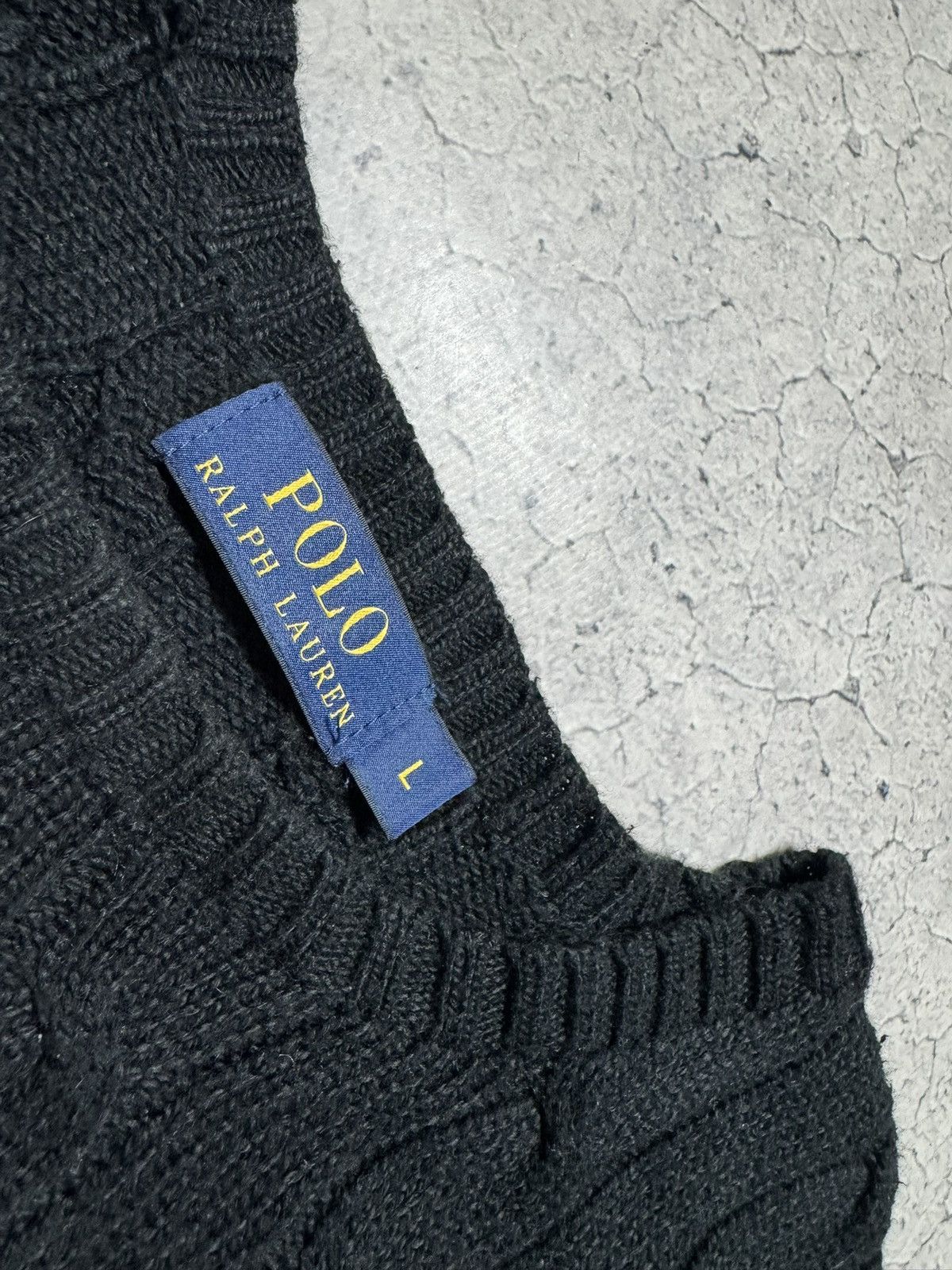 Polo Ralph Lauren Polo Ralph Lauren Black Knit Cable Sweater Size L Size US L / EU 52-54 / 3 - 5 Thumbnail