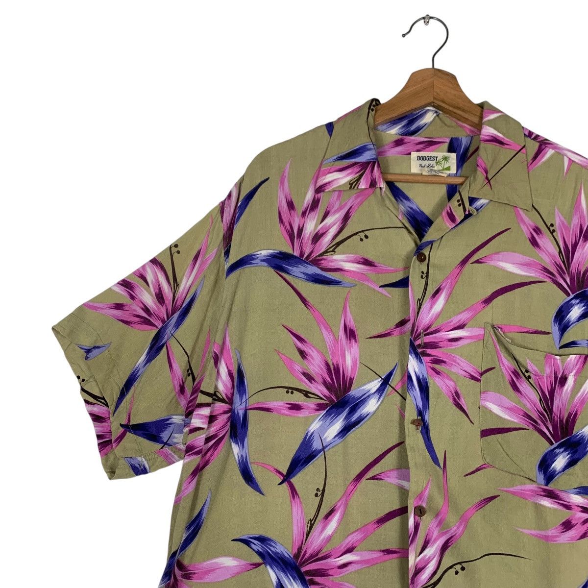 Other DODGEST Real Aloha Graphics 100 Rayon Button Shirt #1418-C64 Size US M / EU 48-50 / 2 - 6 Thumbnail