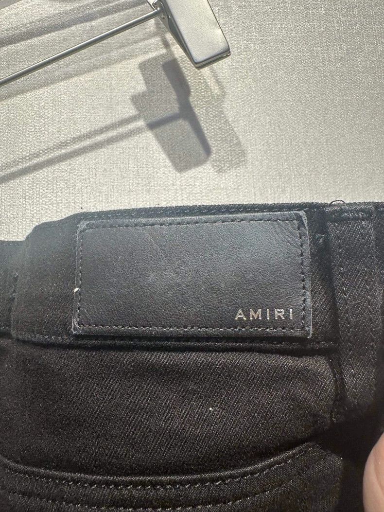 Amiri Amiri Black denim with leather panel mx2 jeans Size US 32 / EU 48 - 5 Thumbnail