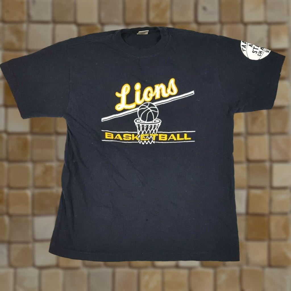 Vintage VINTAGE Lions Basketball Men's Large Retro Sports Black Short Sleeve T Shirt Size US L / EU 52-54 / 3 - 1 Thumbnail