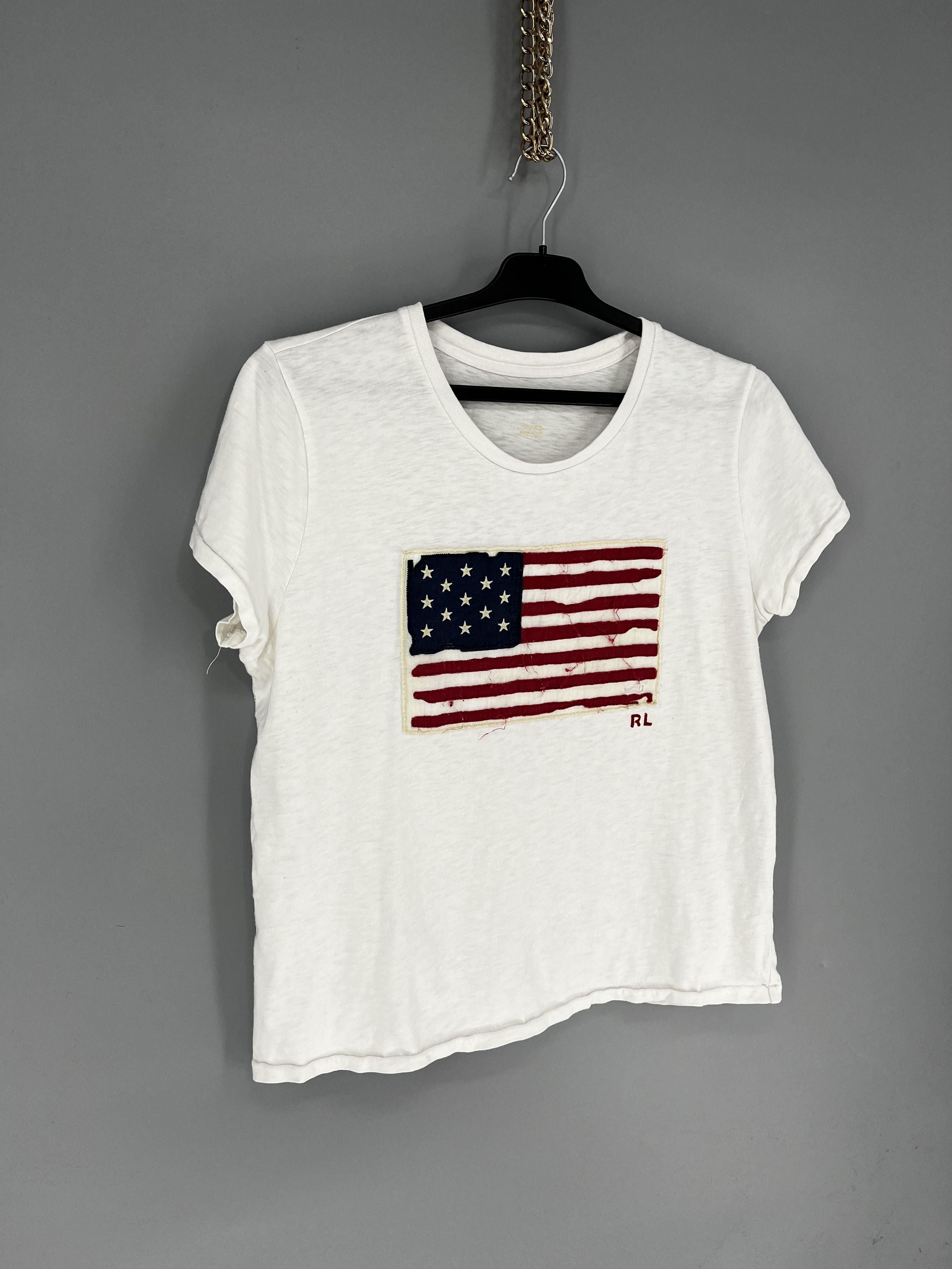 Polo Ralph Lauren Ralph Lauren White cotton crew-neck T-shirt with flag patch Size L / US 10 / IT 46 - 2 Thumbnail