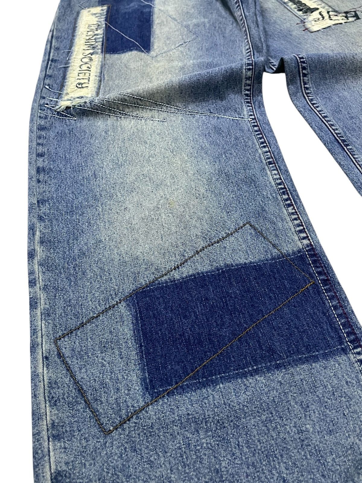 Dogtown × JNCO × Sean John Paco Deconstructed Cut & Sew Distressed Massive Baggy Jeans Size US 30 / EU 46 - 7 Thumbnail