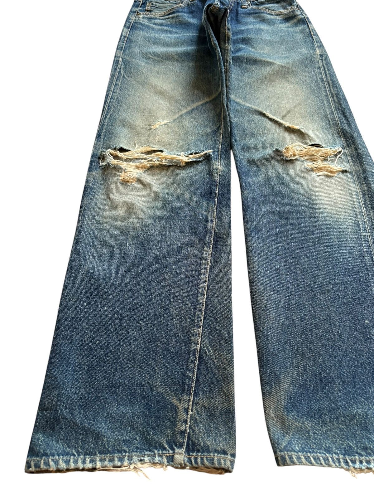 Japanese Brand Vintage Japanese Brand Selvedge Rusty Wash Rip Loose Jeans Size US 29 - 7 Thumbnail