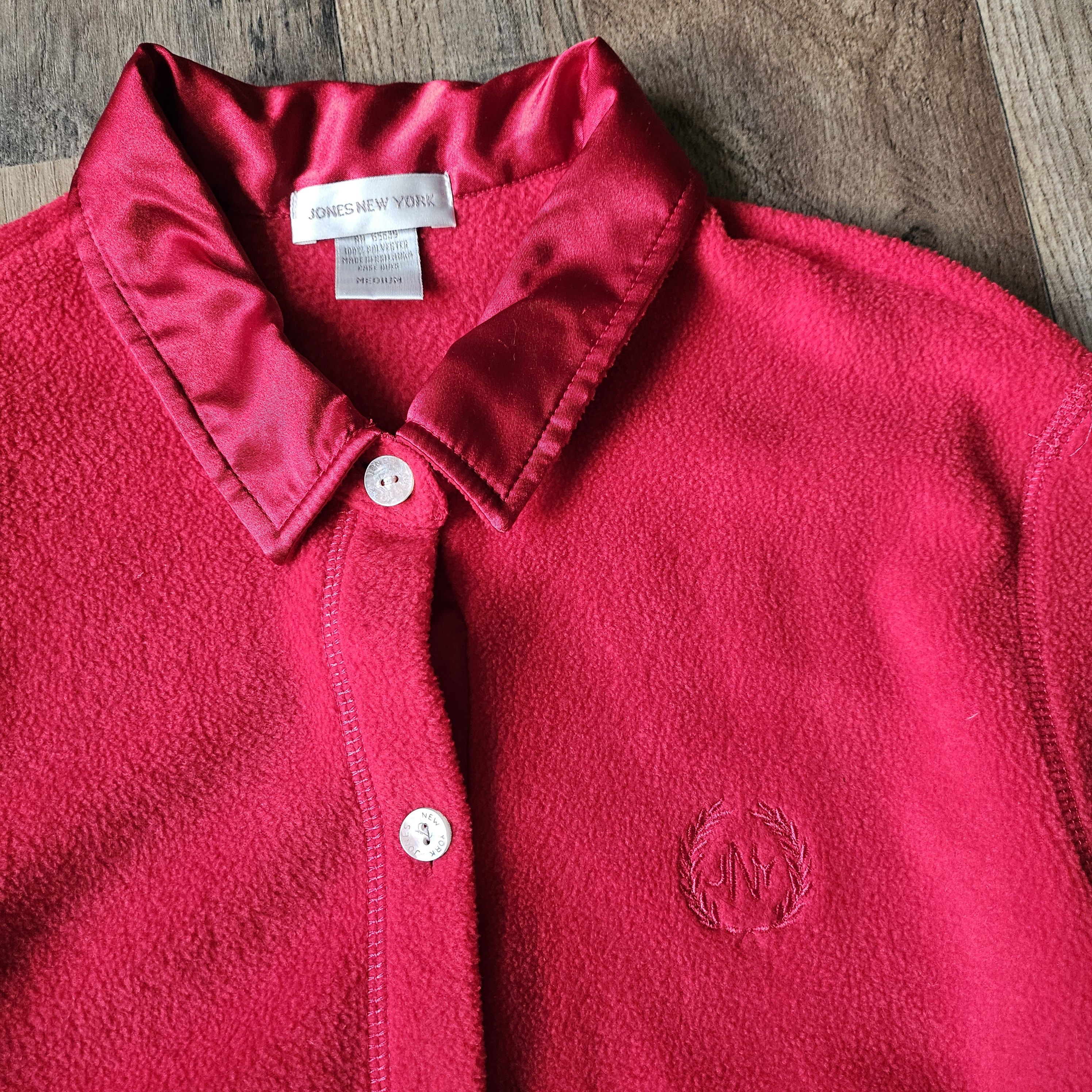 Jones New York × Vintage Vtg Jones New York Sport Women Fleece Button Down Shirt Size M / US 6-8 / IT 42-44 - 4 Thumbnail