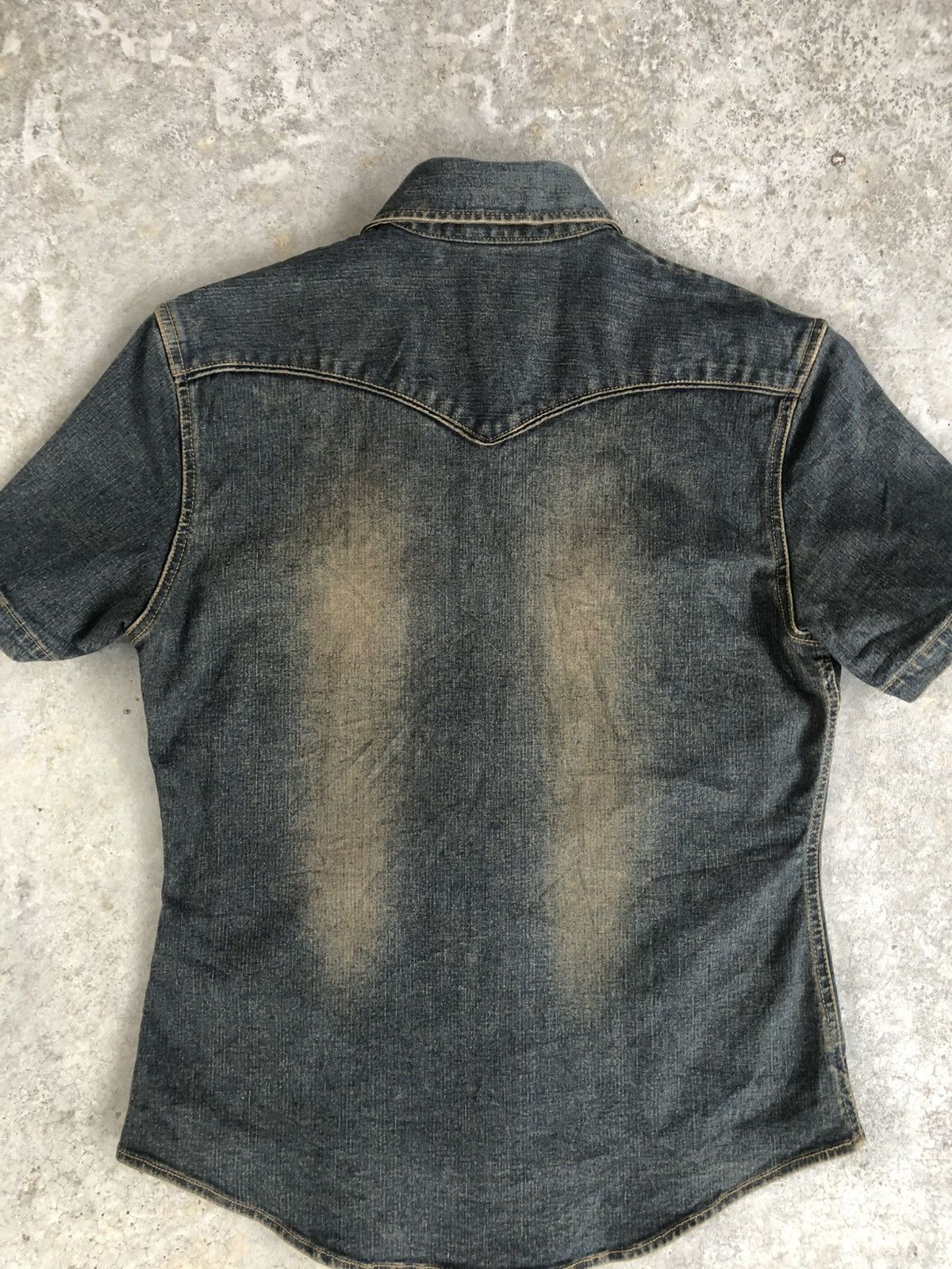 Hysteric Glamour Japanese Modern Lovers Shirt Distressed Denim Patchwork Size US M / EU 48-50 / 2 - 2 Thumbnail