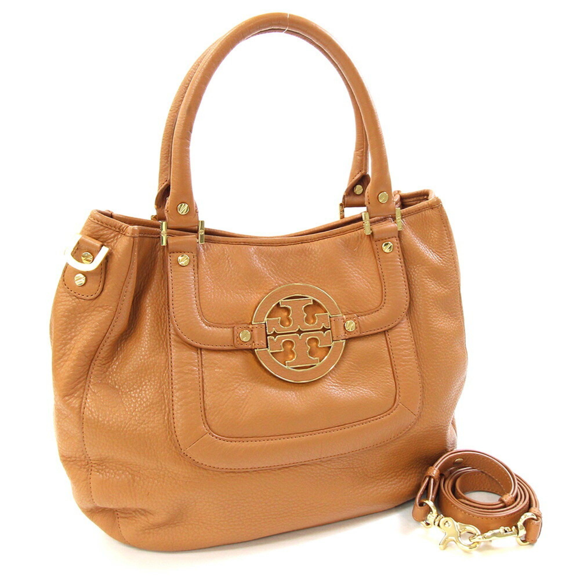 Tory Burch Tote Bag Amanda Camel Brown Leather Shoulder Women's Tory Burch