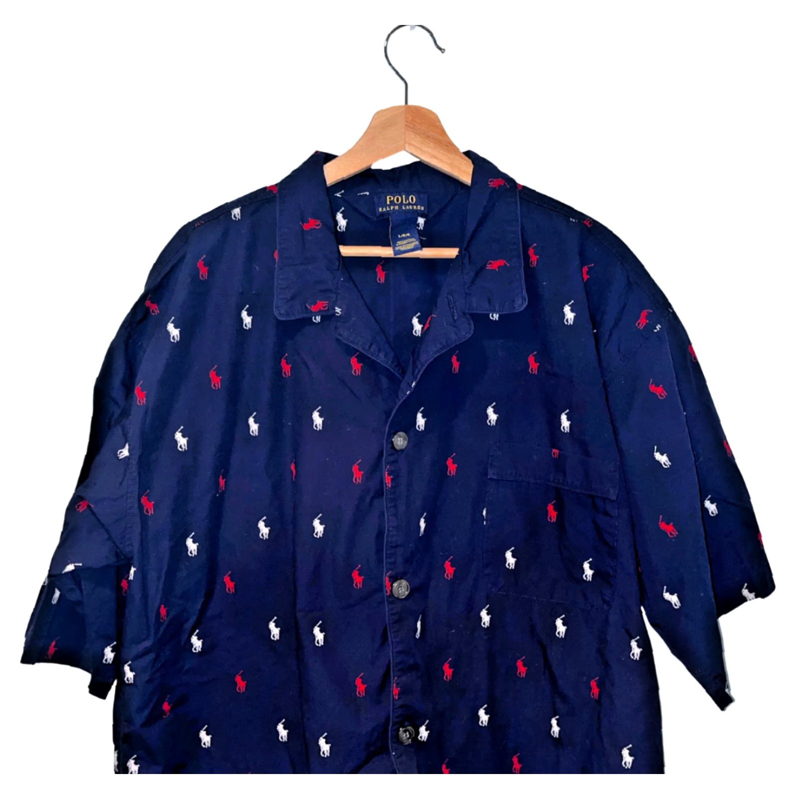 Polo Ralph Lauren Polo Ralph Lauren Pajama Top Shirt Allover Pony Short-Sleeve Multicolor Logo Collared Button Cotton Jersey Men Size L Instant Classic Size US S / EU 44-46 / 1 - 4 Thumbnail
